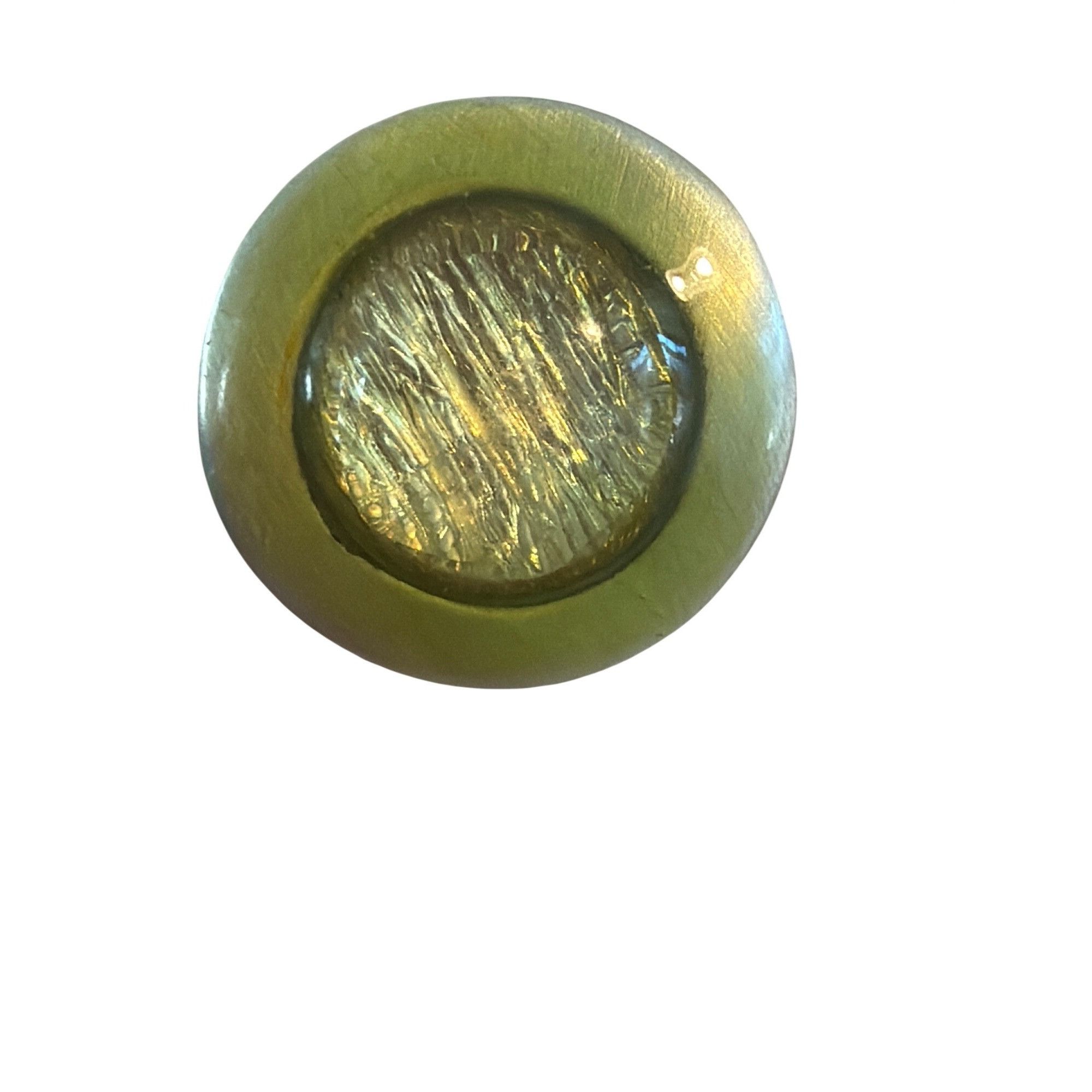 Other Vintage Green Glass Silver Tone Stud Earrings Domed 9/10" Es Size ONE SIZE - 2 Thumbnail