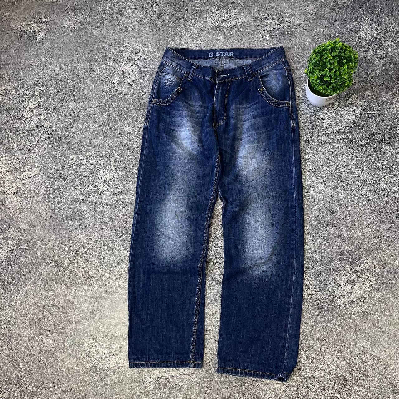 G-Star Vintage Big Logo G-Star Faded Jeans Distressed Thrashed Y2K Size US 33 - 6 Thumbnail