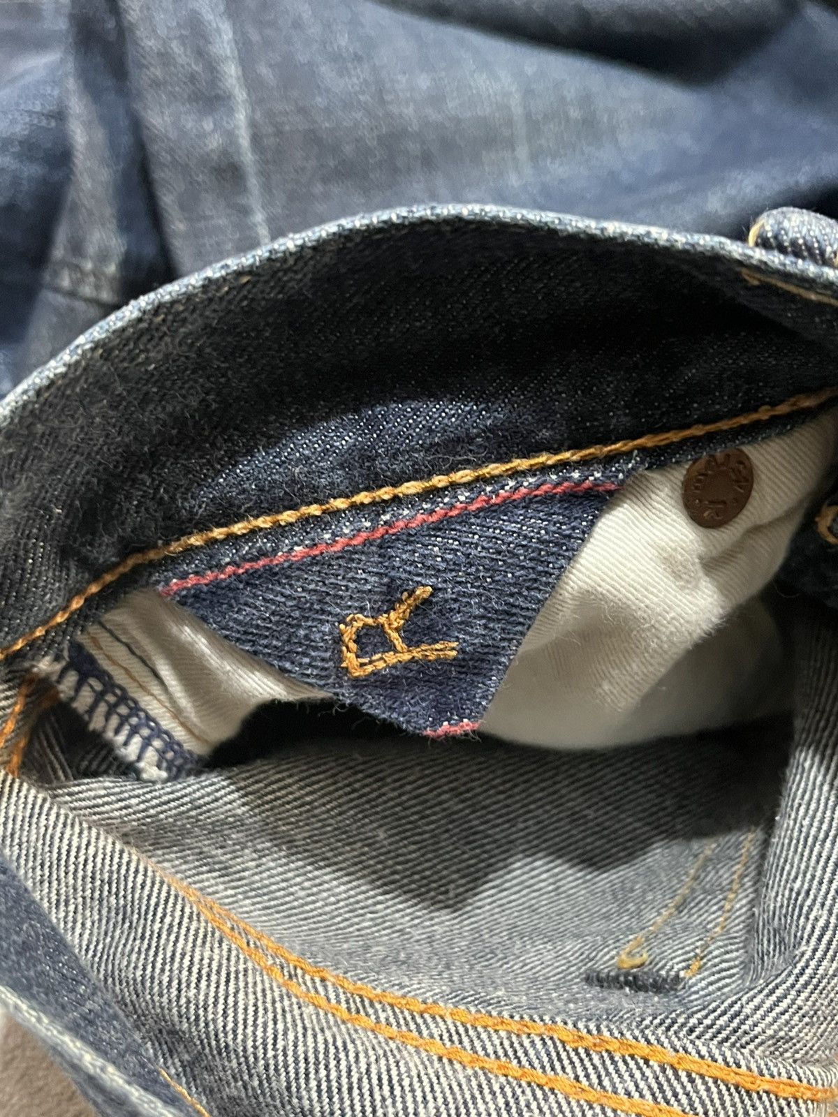 45rpm Japanese 45rpm Denim Cropped Indigo Dyeing R Embroidery Size 26" / US 2 / IT 38 - 9 Thumbnail
