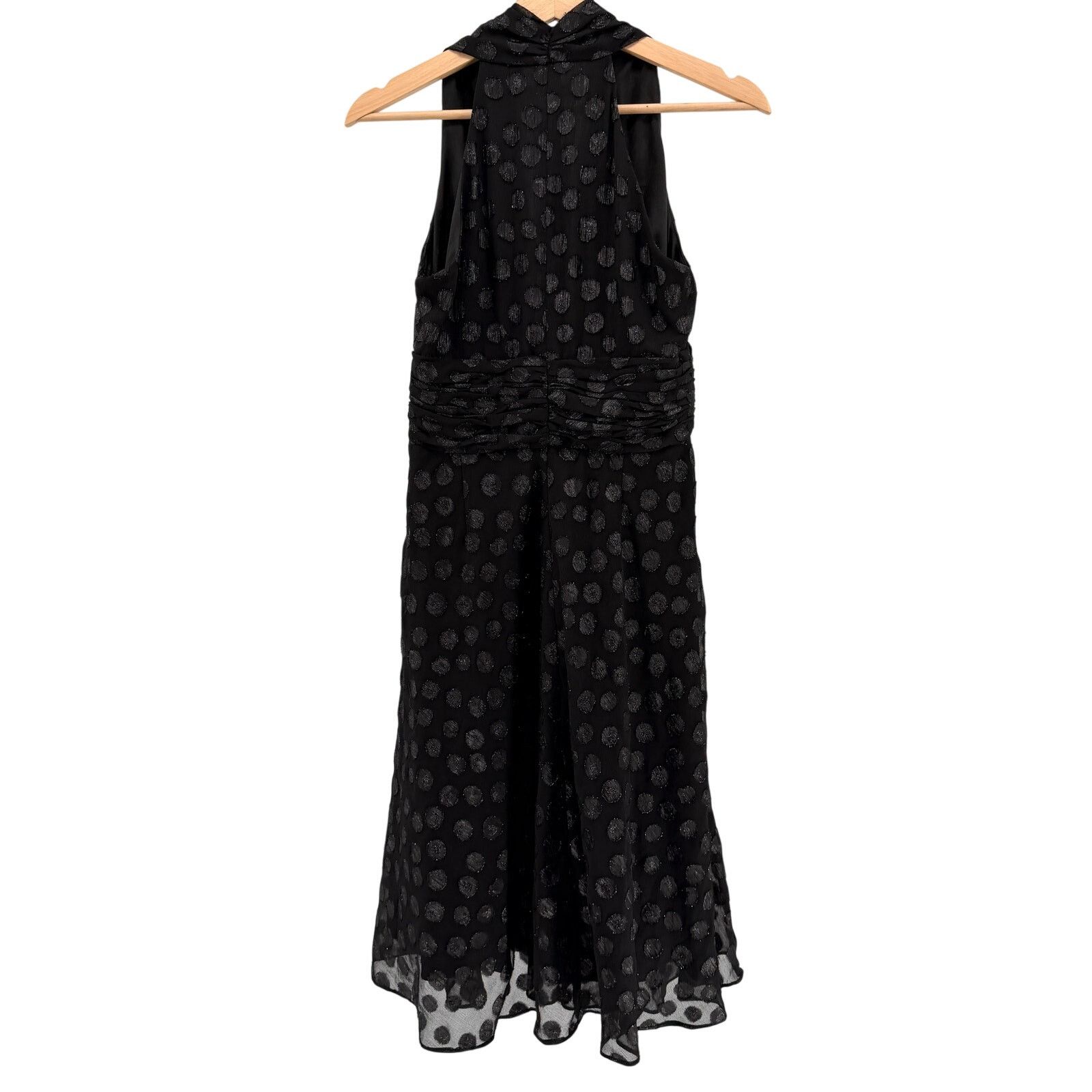 Evan Picone Black Glitter Polka Dot Sleeveless Cocktail Dress Size S / US 4 / IT 40 - 5 Thumbnail