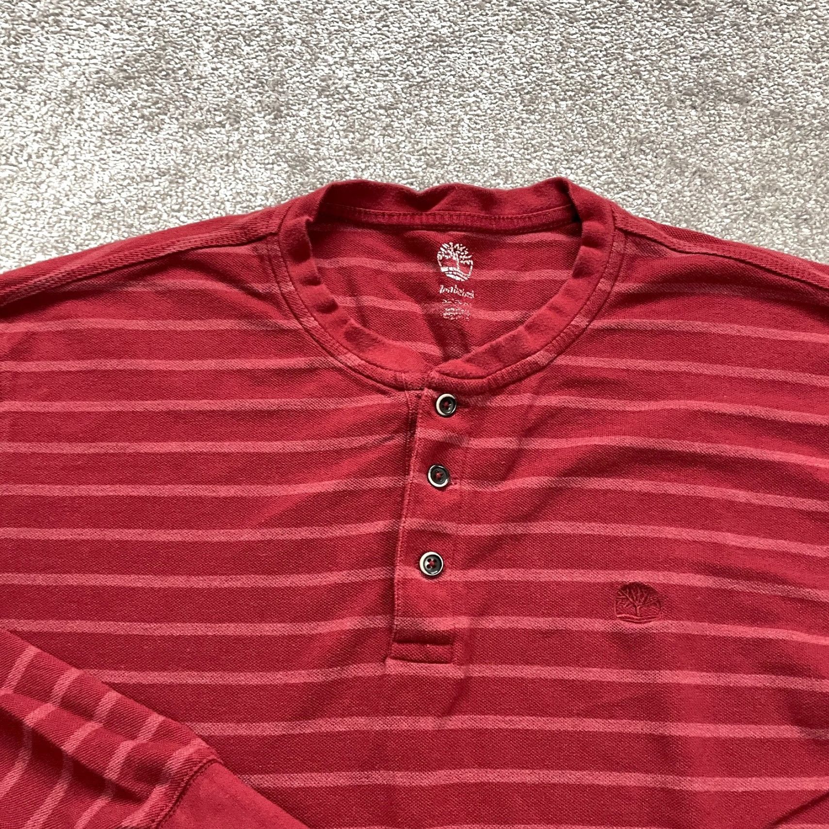Timberland Timberland Henley T-Shirt Mens 2XL Red Striped Long Sleeve Casual Tee Outdoor Size US XXL / EU 58 / 5 - 3 Thumbnail