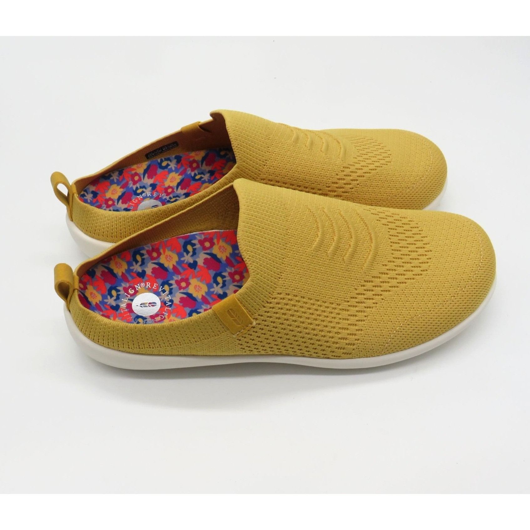 Other Revitalign Women's Yellow Slip-On Knit Sneakers Floral Insol Size US 9.5 / IT 39.5 - 1 Thumbnail