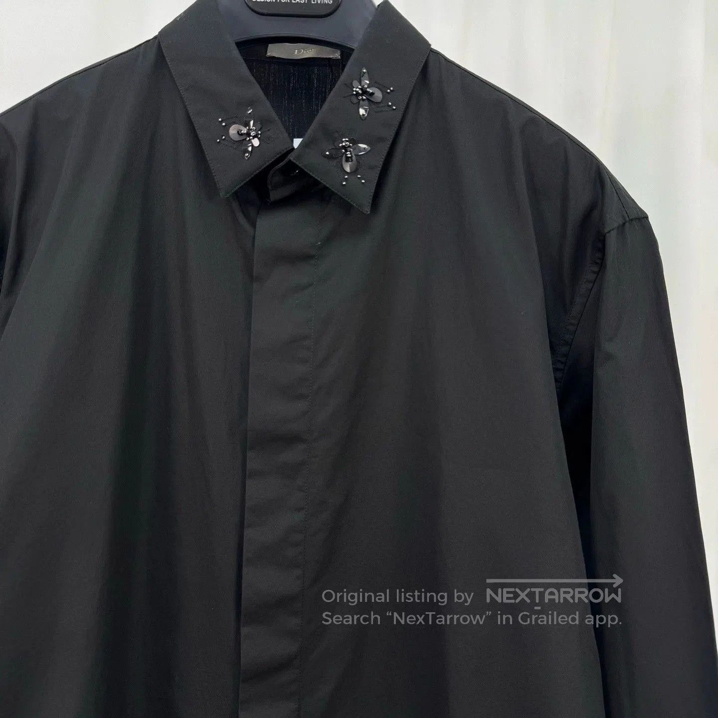 Dior black long sleeve shirt with sequined collar. Size US M / EU 48-50 / 2 - 3 Thumbnail