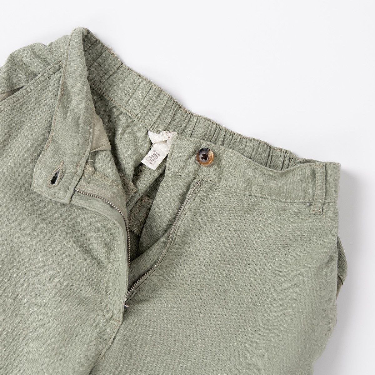 H&M H&M Womens Linen Blend Shorts Green Casual Summer Relaxed Size 26" / US 2 / IT 38 - 3 Thumbnail