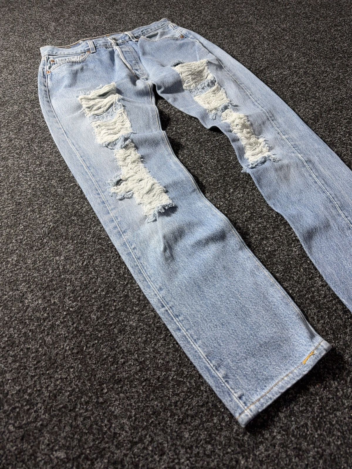 Levi's × Vintage Vintage 90s Levi’s 501 Distressed Denim Pants Jeans y2k Size US 33 - 2 Thumbnail