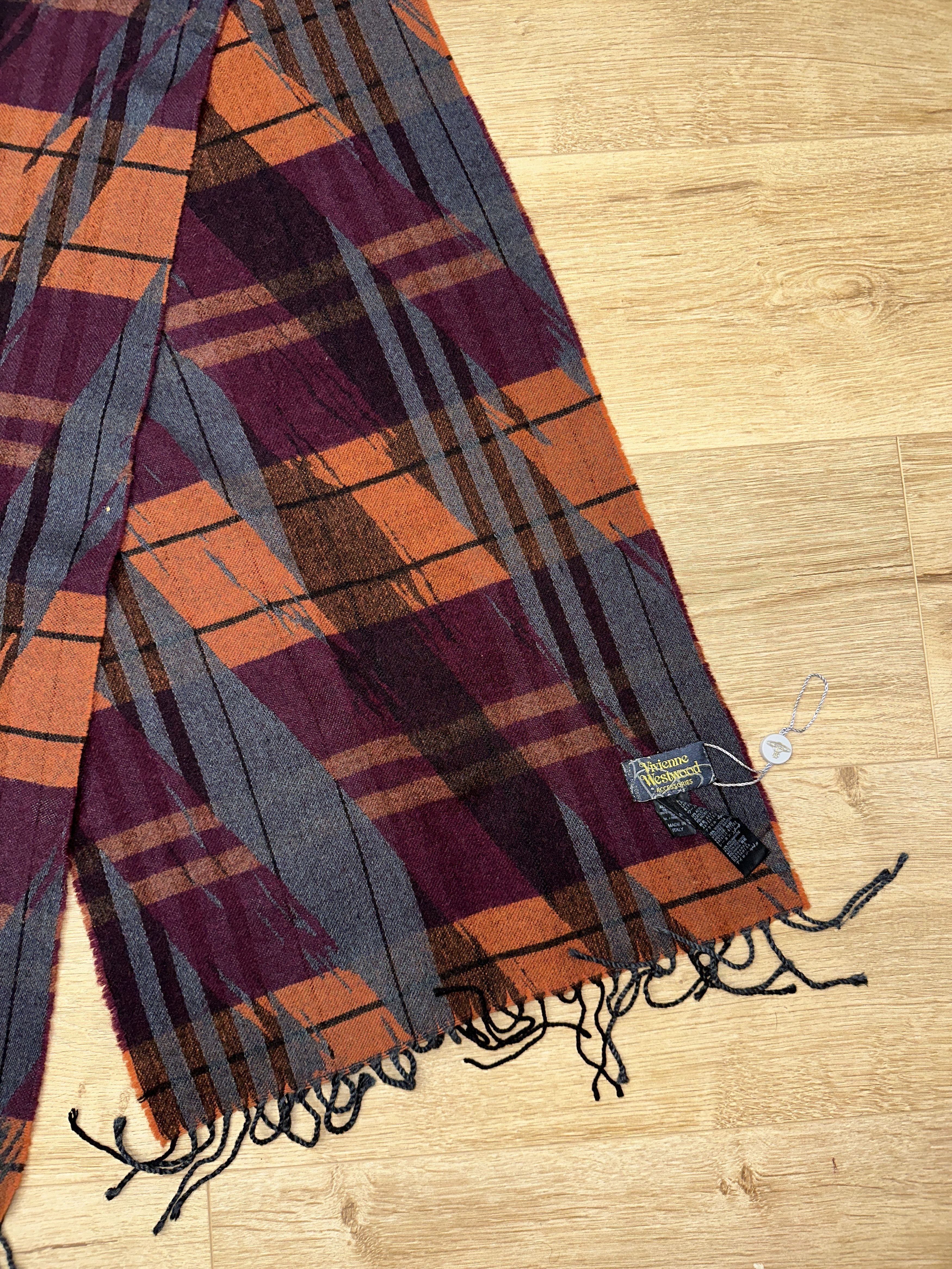 Vivienne Westwood Rare Vivienne Westwood Orb Plaid Wool Blend Fringed 185x38 Size ONE SIZE - 2 Thumbnail