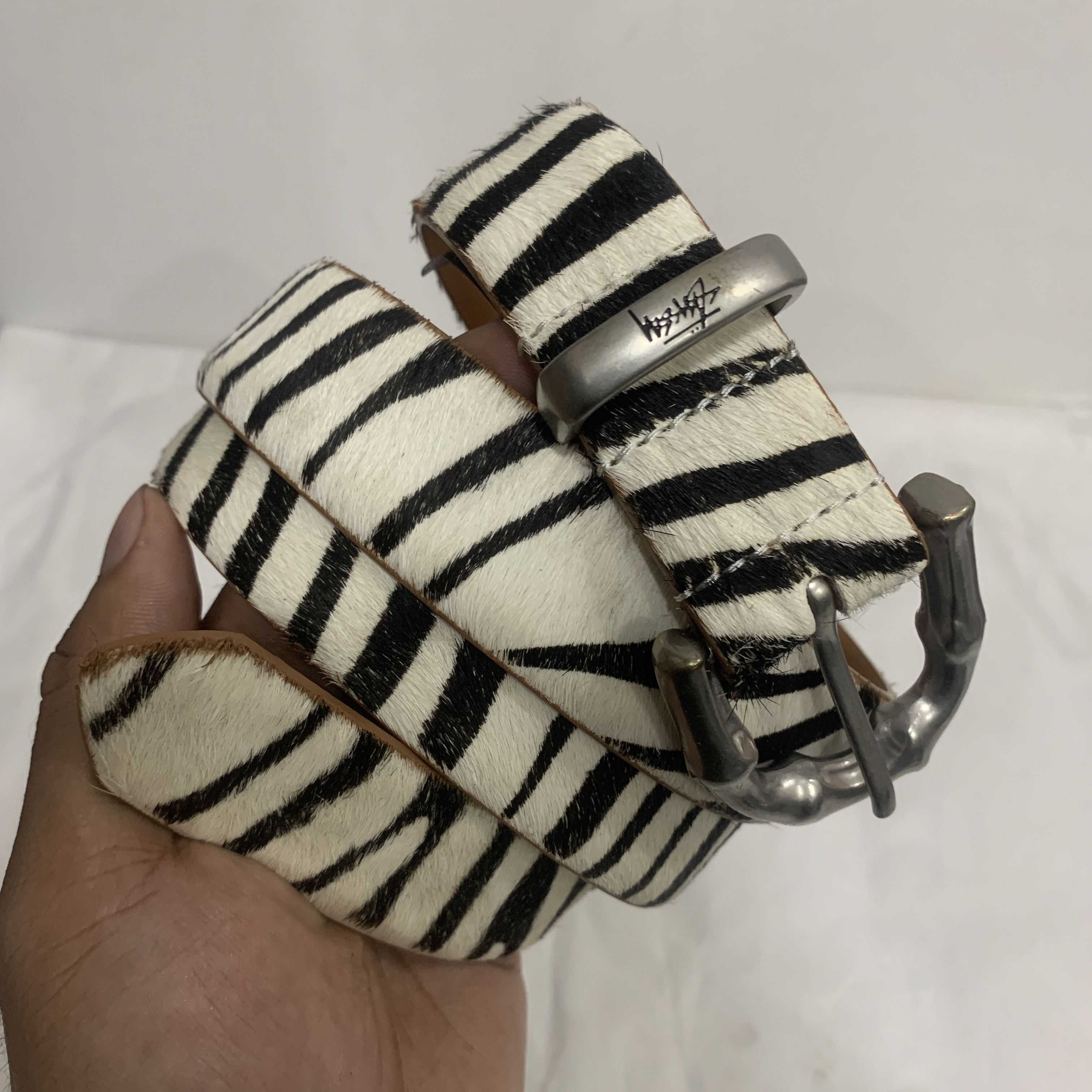Stussy STUSSY BAMBOO BUCKLE ZEBRA PATTERN BELT | Grailed