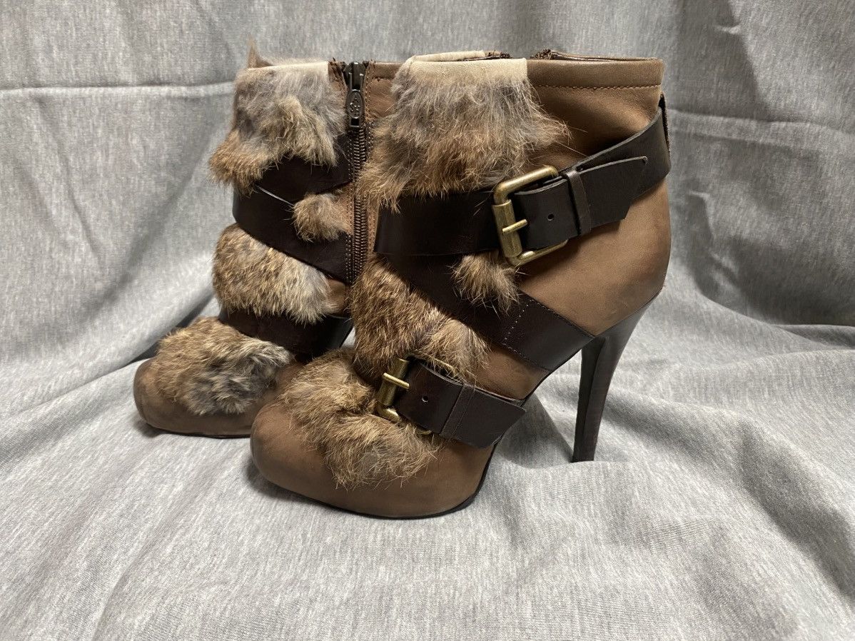 ASH High heels in genuine leather and furr bondage with buckles Size US 5 / IT 35 - 4 Thumbnail