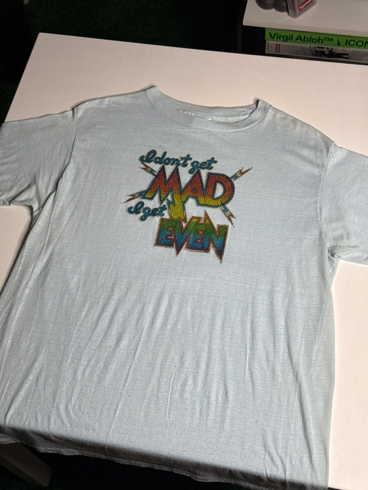 Vintage VINTAGE 1980 RARE I Get Even Tee “Baby Blue” [XL] PREOWNED Size US L / EU 52-54 / 3 - 1 Thumbnail