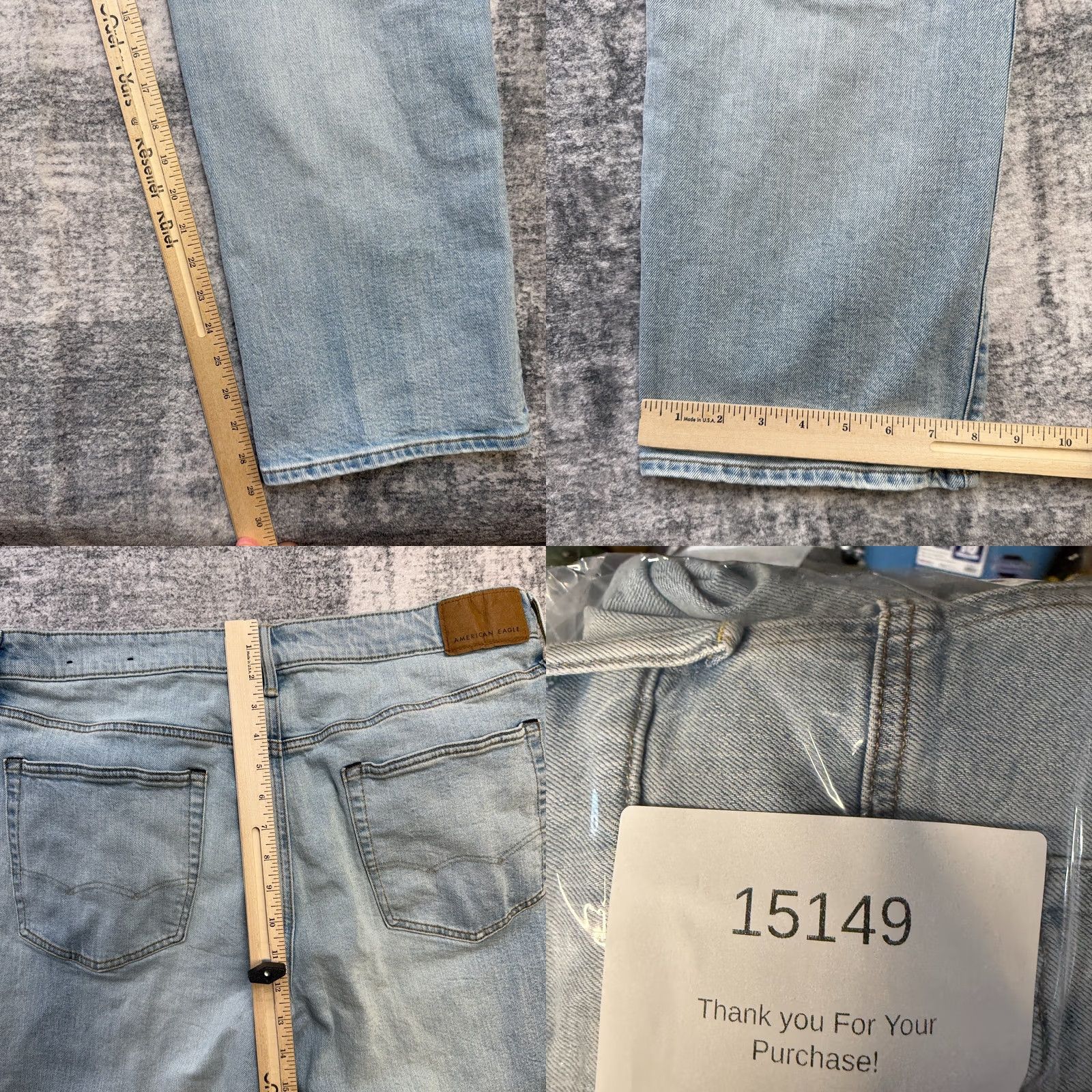 American Eagle Outfitters VINTAGE American Eagle Jeans Mens 36x30 Light Wash Blue Relaxed Straight Summer Preppy Men Jeans 5-Pocket Denim Stretch Regular Size US 36 / EU 52 - 8 Thumbnail
