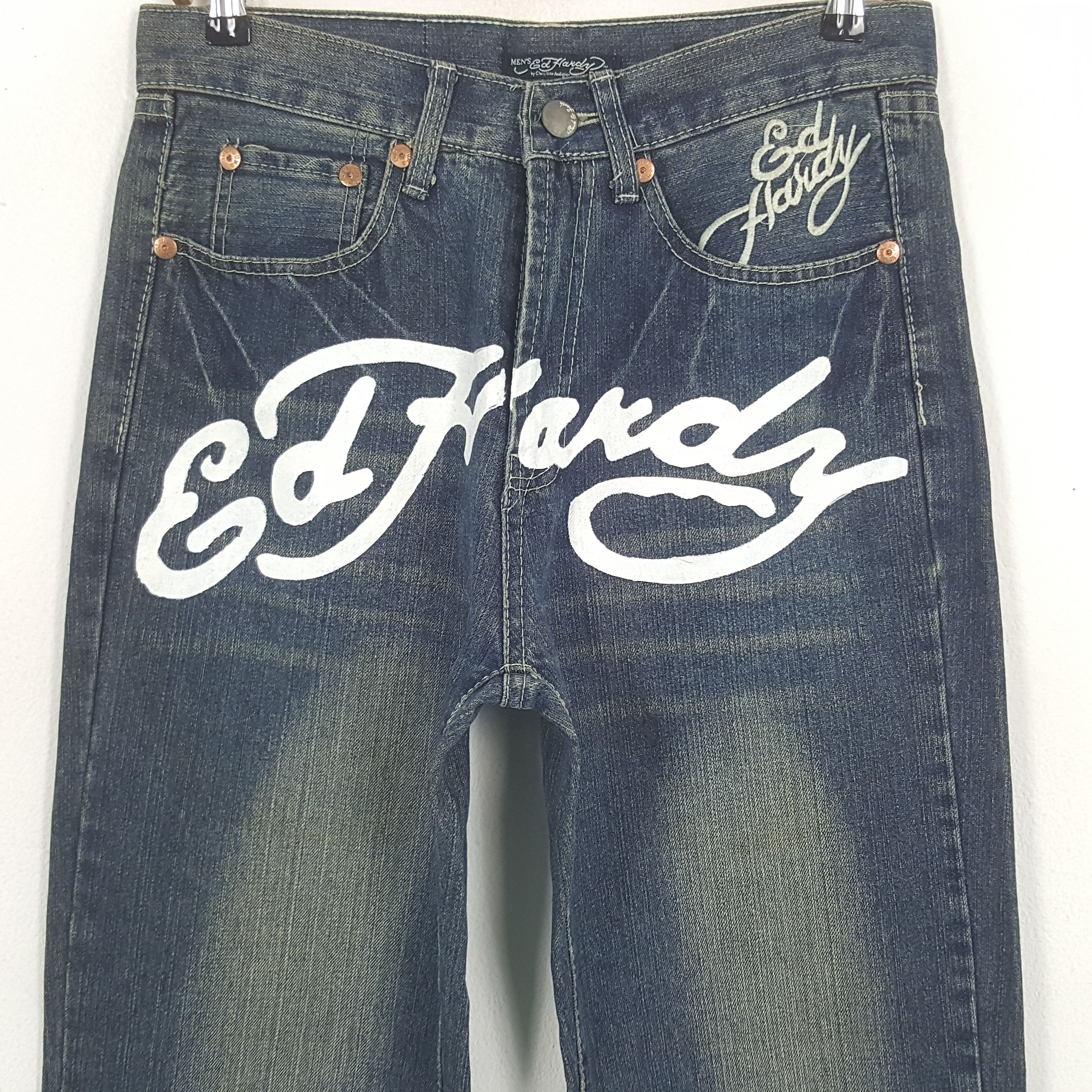 Christian Audigier × Ed Hardy × Vintage Vintage Ed Hardy By Christian Audiger American Denim Jeans Size US 30 / EU 46 - 2 Thumbnail