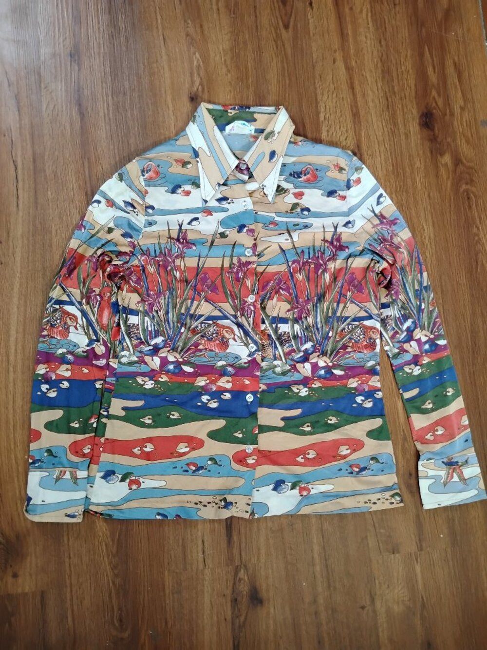 Other Vintage College Town Loons Landscape Polyester Disco Shirt Size L / US 10 / IT 46 - 2 Thumbnail
