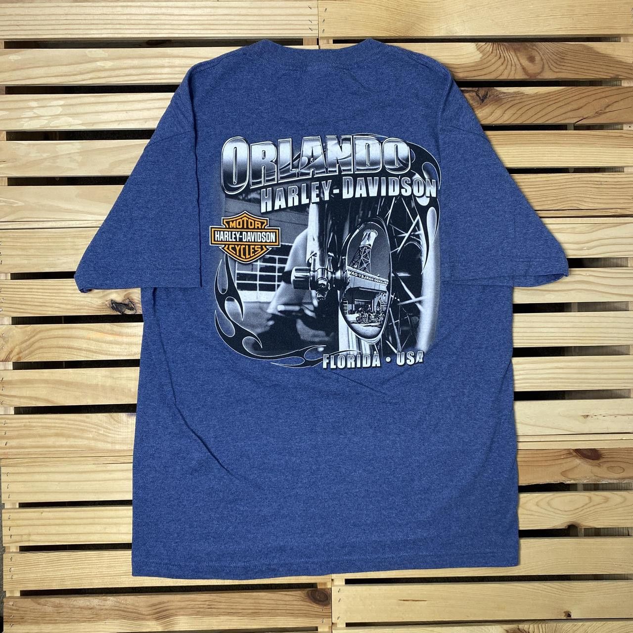 Harley Davidson Harley Davidson FL 2014 Navy Blue Biker Tee Size Large Size US L / EU 52-54 / 3 - 1 Thumbnail