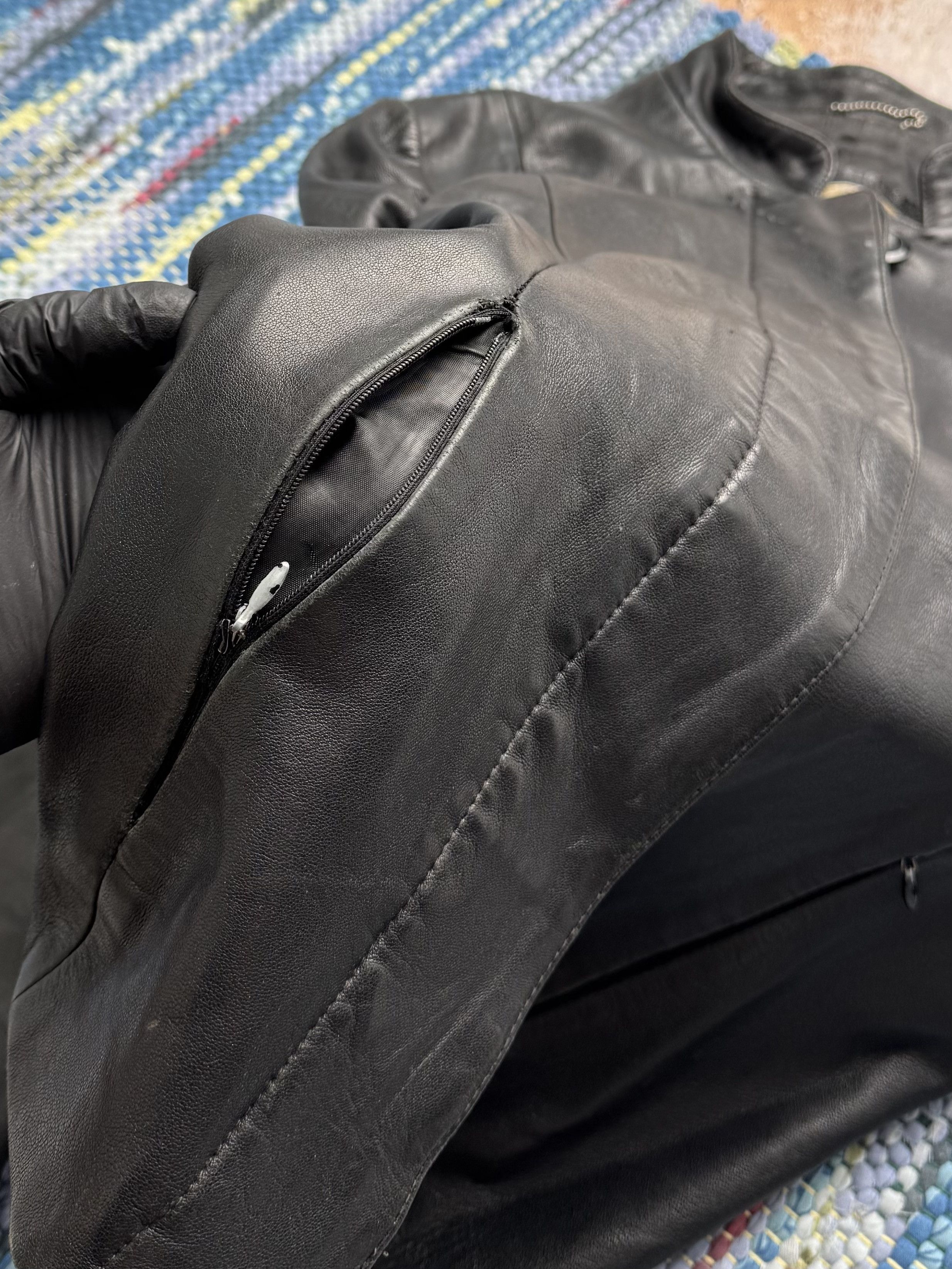 Vintage Vintage Cropped Leather Jacket A8(V1)D15 Size L / US 10 / IT 46 - 4 Thumbnail