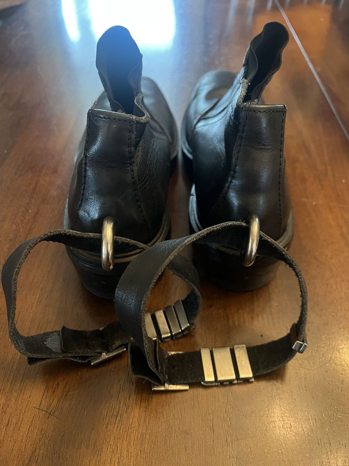 Vintage 1998 Dirk Bikkembergs Leather Metal Ring Ankle Boots Vintage Size US 8 / EU 41 - 4 Thumbnail