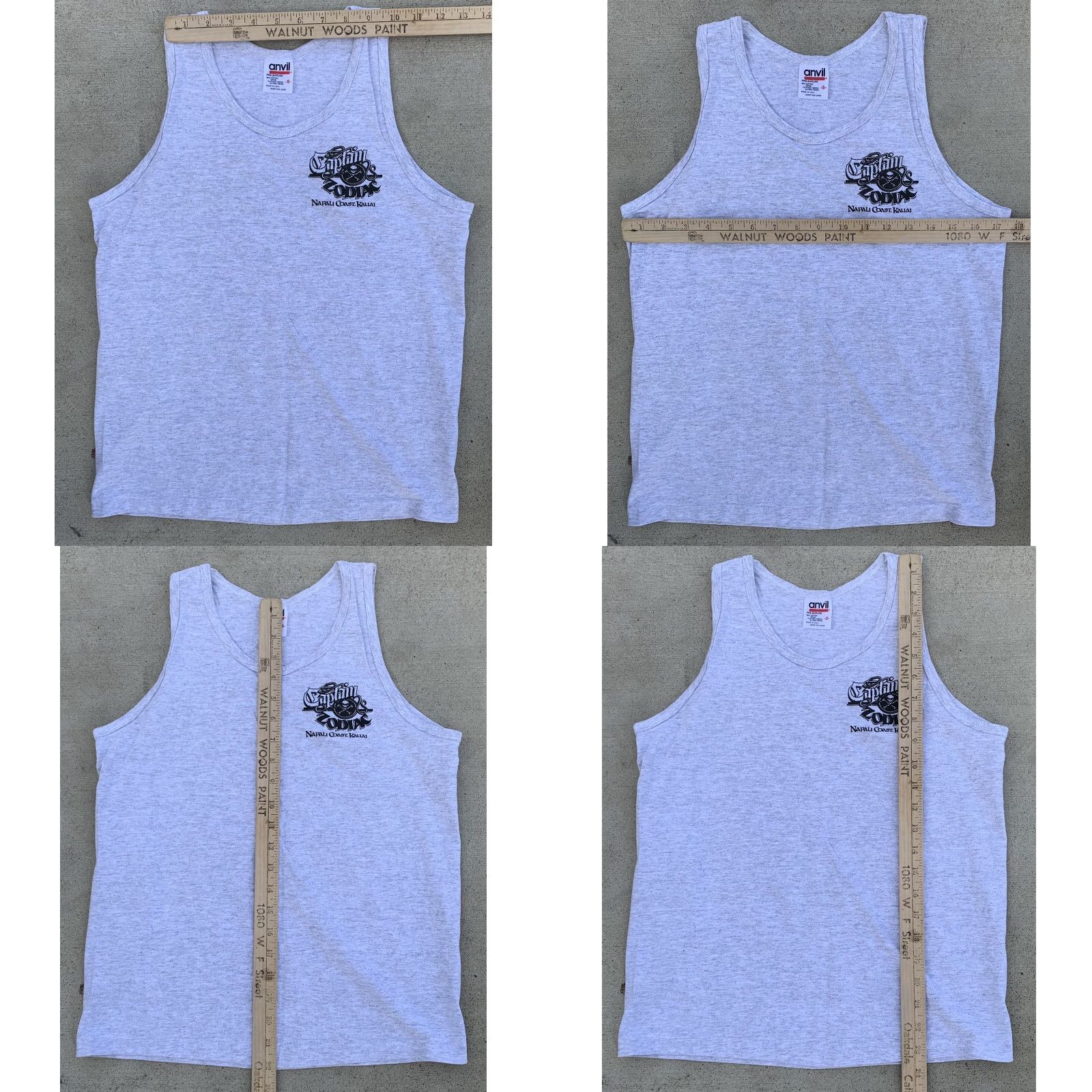 Anvil VINTAGE Anvil Captain Zodiak Napali Coast Kauai Raft Kauai Tank Top Unisex S Gray Cotton Blend Preshrunk Graphic Print T-Shirt USA Made Size US S / EU 44-46 / 1 - 11 Thumbnail