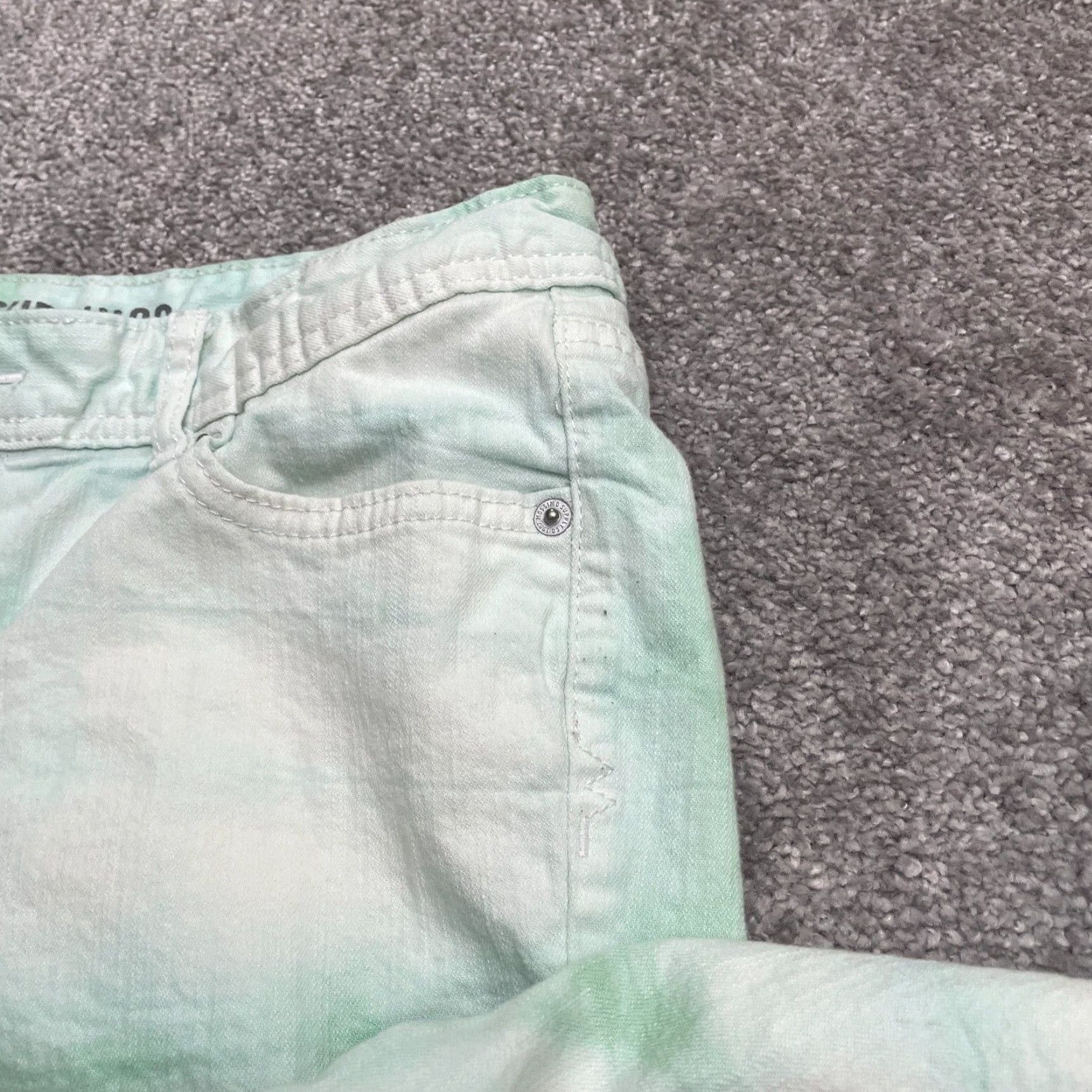 Mossimo Mossimo Supply Co. Tie-Dye Skinny Denim Jeans Womens 11 Green Mid Rise 32x26 Size 32" / US 10 / IT 46 - 4 Thumbnail
