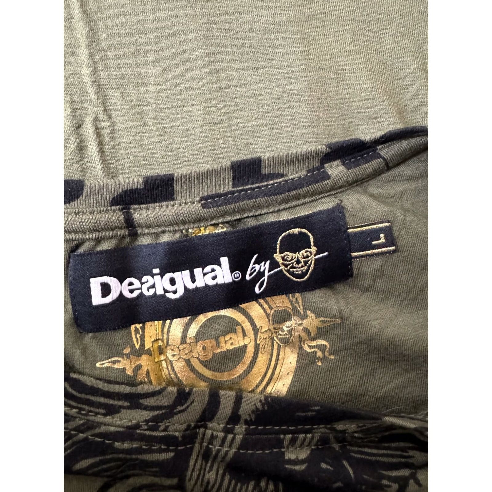 Desigual Desigual Christian Lacroix womens olive dress Size L Green Size L / US 10 / IT 46 - 6 Thumbnail