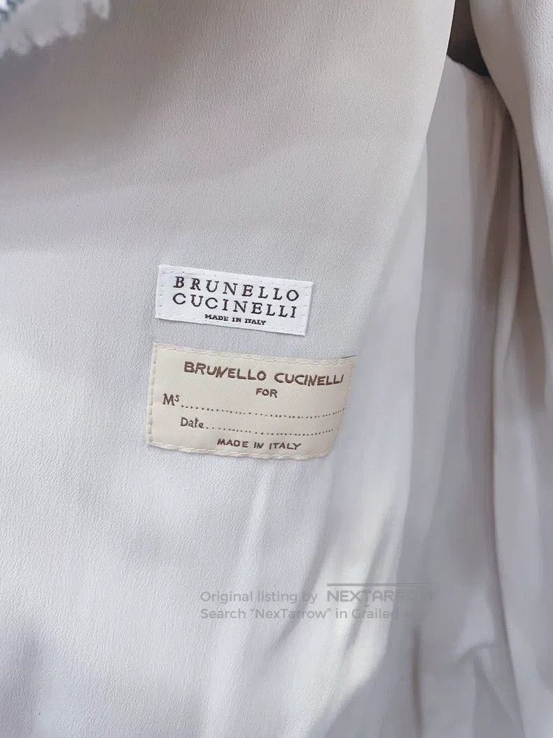 Brunello Cucinelli Brunello Cucinelli Off-white Leather and Fur Biker Jacket Size XS / US 0-2 / IT 36-38 - 4 Thumbnail