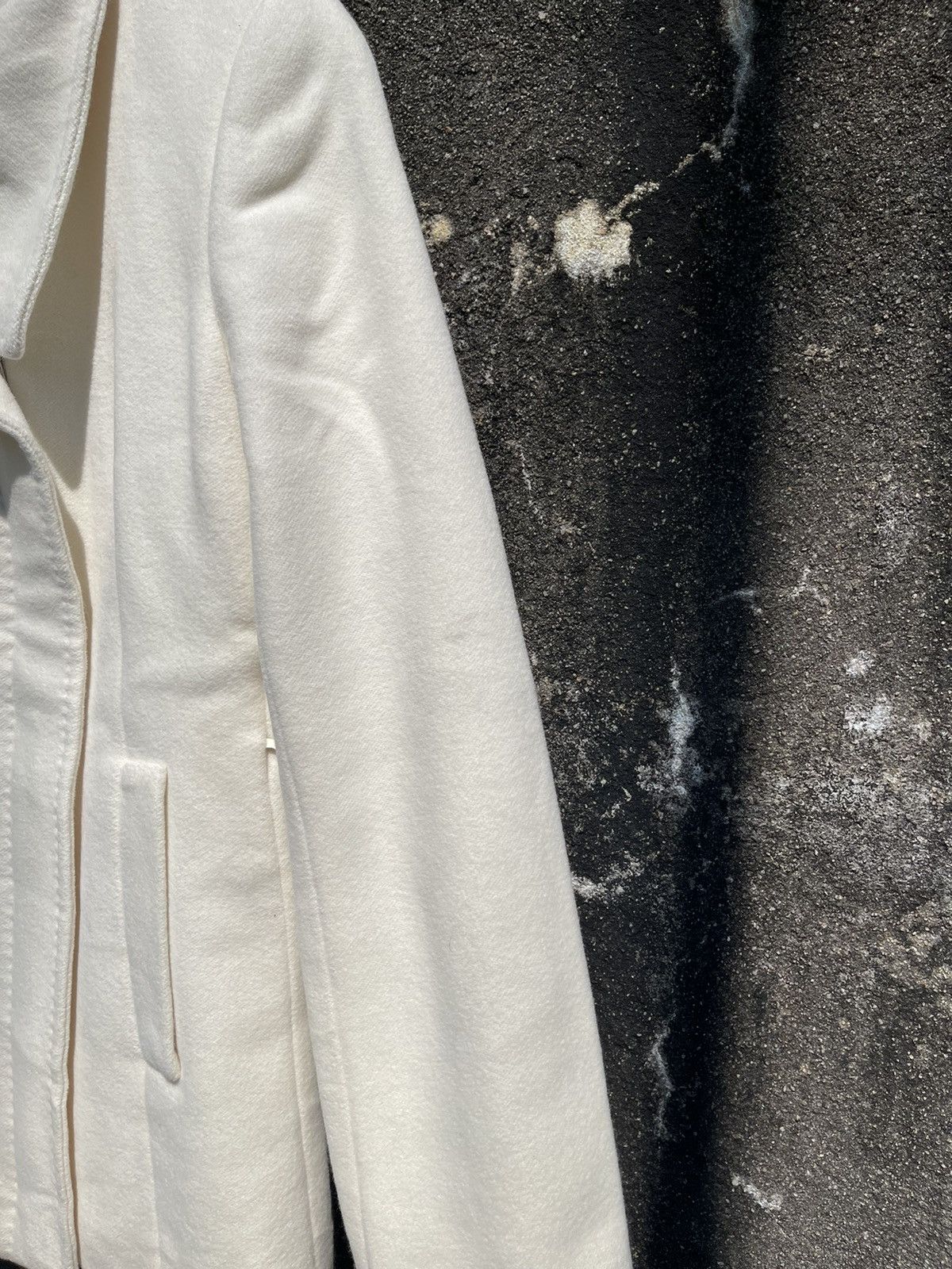 Designer Michel Klein Paris WKMK White Wool Blend Jacket Size S / US 4 / IT 40 - 9 Thumbnail