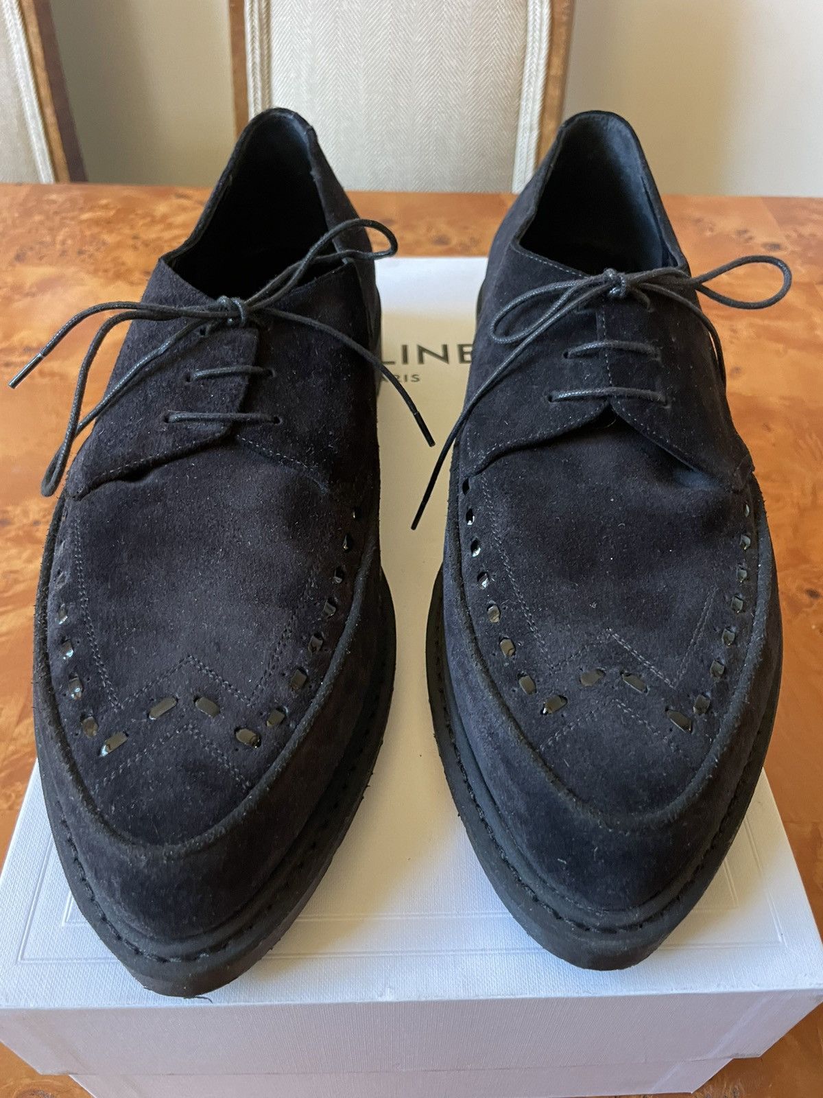 Celine Celine × Hedi Slimane Derby 30 Suede Calf Creeper Size US 9.5 / EU 42-43 - 2 Thumbnail