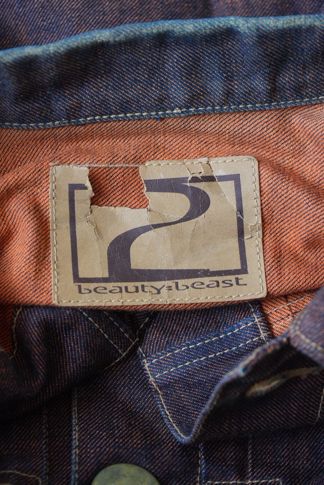 Beauty Beast Beauty Beast 1998 Orange Denim Jacket Size US M / EU 48-50 / 2 - 6 Thumbnail