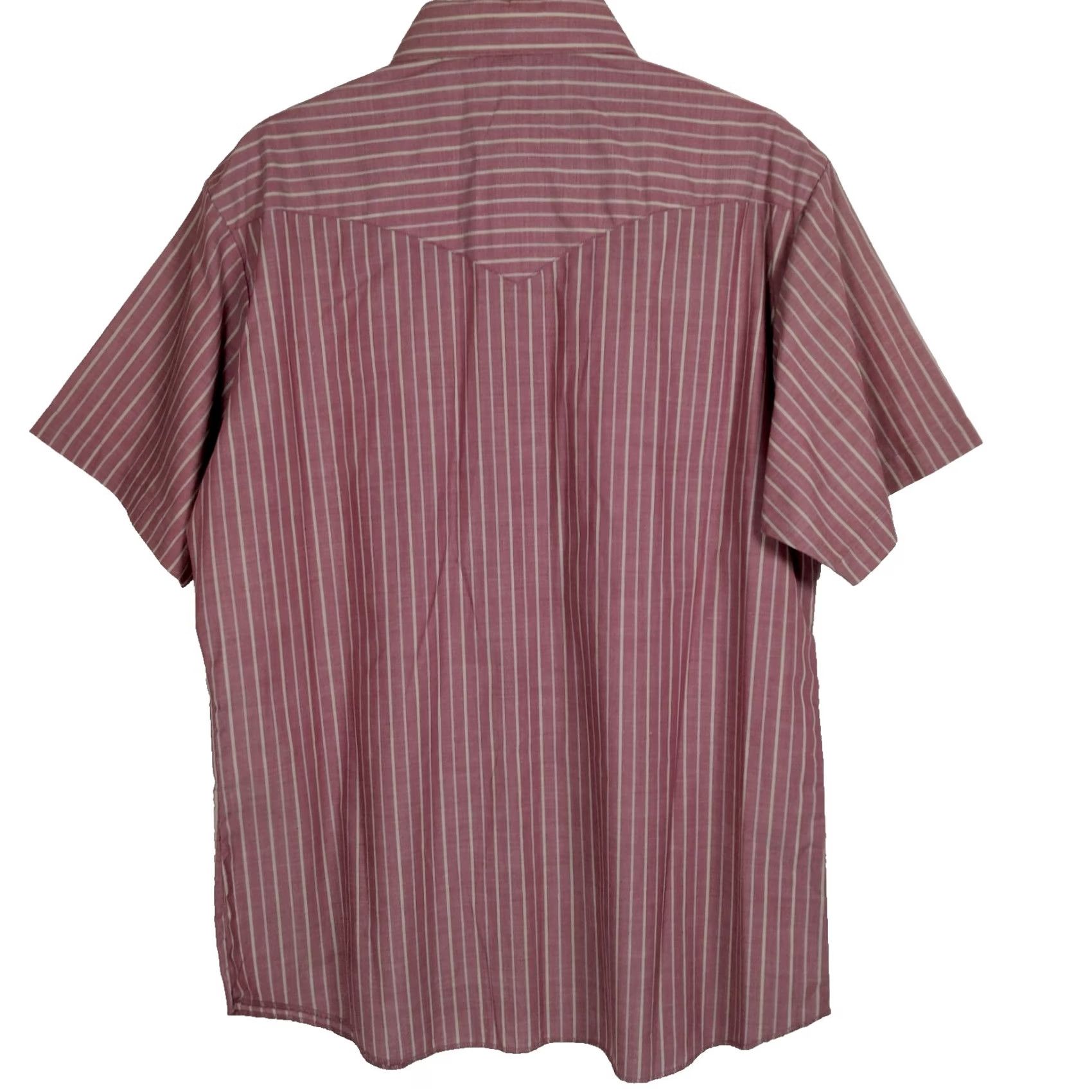 Wrangler Wrangler Western Shirt Maroon Beige Stripe Pearl Snap Ranch Size 16-16 1/2 Men Size US L / EU 52-54 / 3 - 3 Thumbnail