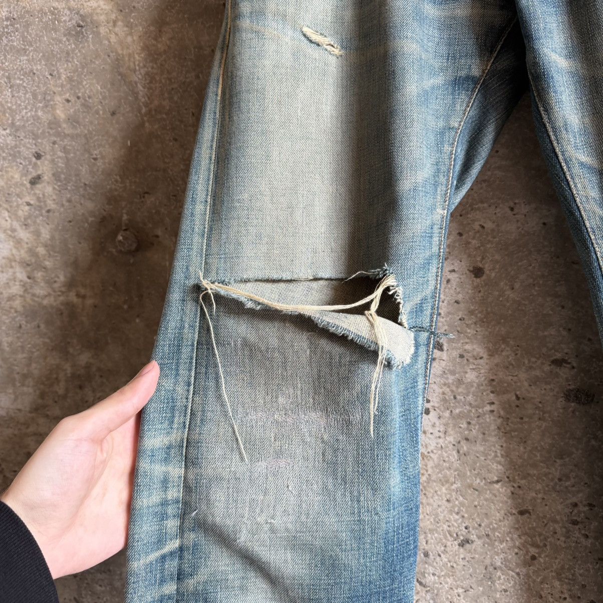 Dior Dior Homme THRASHED AW06 Cummerbund Denim By Hedi Slimane Size US 31 - 4 Thumbnail