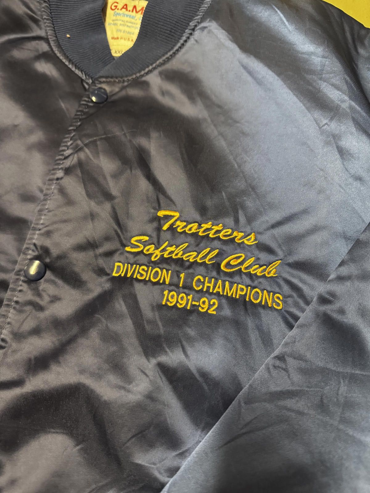 The Game Trotters Softball Club Championship Jacket - Navy Blue Size US XXL / EU 58 / 5 - 3 Thumbnail