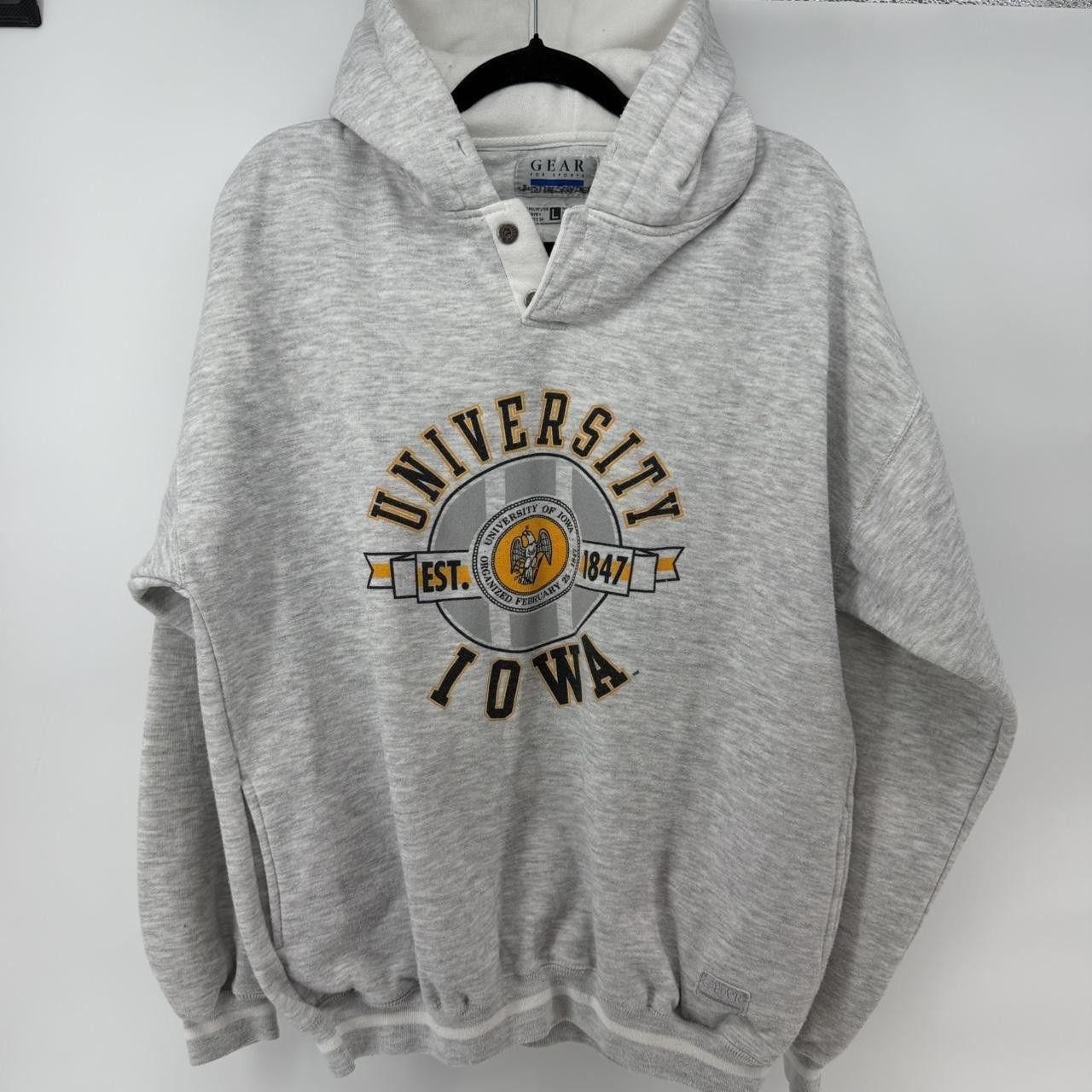 La Gear Vintage University of Iowa Hoodie Gray Hooded Sweatshirt L Size US L / EU 52-54 / 3 - 1 Thumbnail