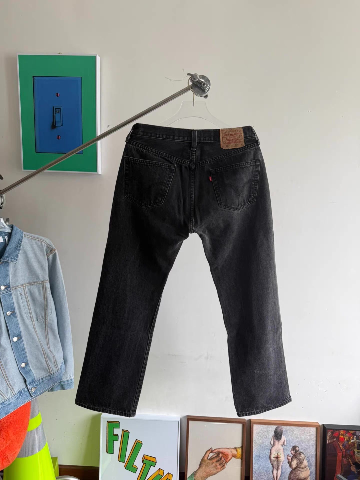 Levi's Vintage Levi's 501 Black Heihai 501 Cross Base Jeans Q15 Size US 34 / EU 50 - 3 Thumbnail
