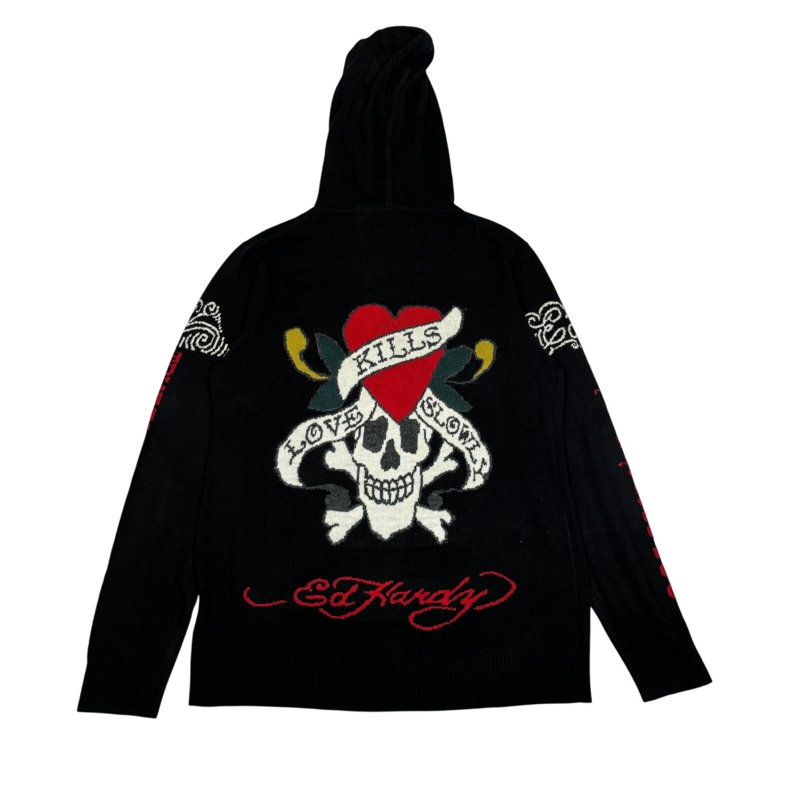 Ed Hardy NWT Ed Hardy Full Zip Lambswool Angora Sweater Hoodie XL Size US XL / EU 56 / 4 - 1 Thumbnail