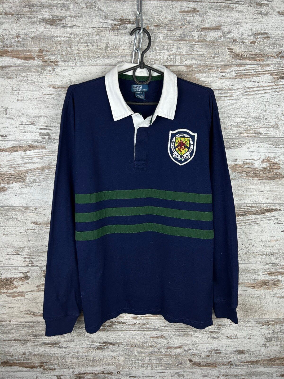 Pre-owned Polo Ralph Lauren X Vintage Mens Vintage Polo Ralph Laurent Rugby Sweatshirt Longsleeve In Navy