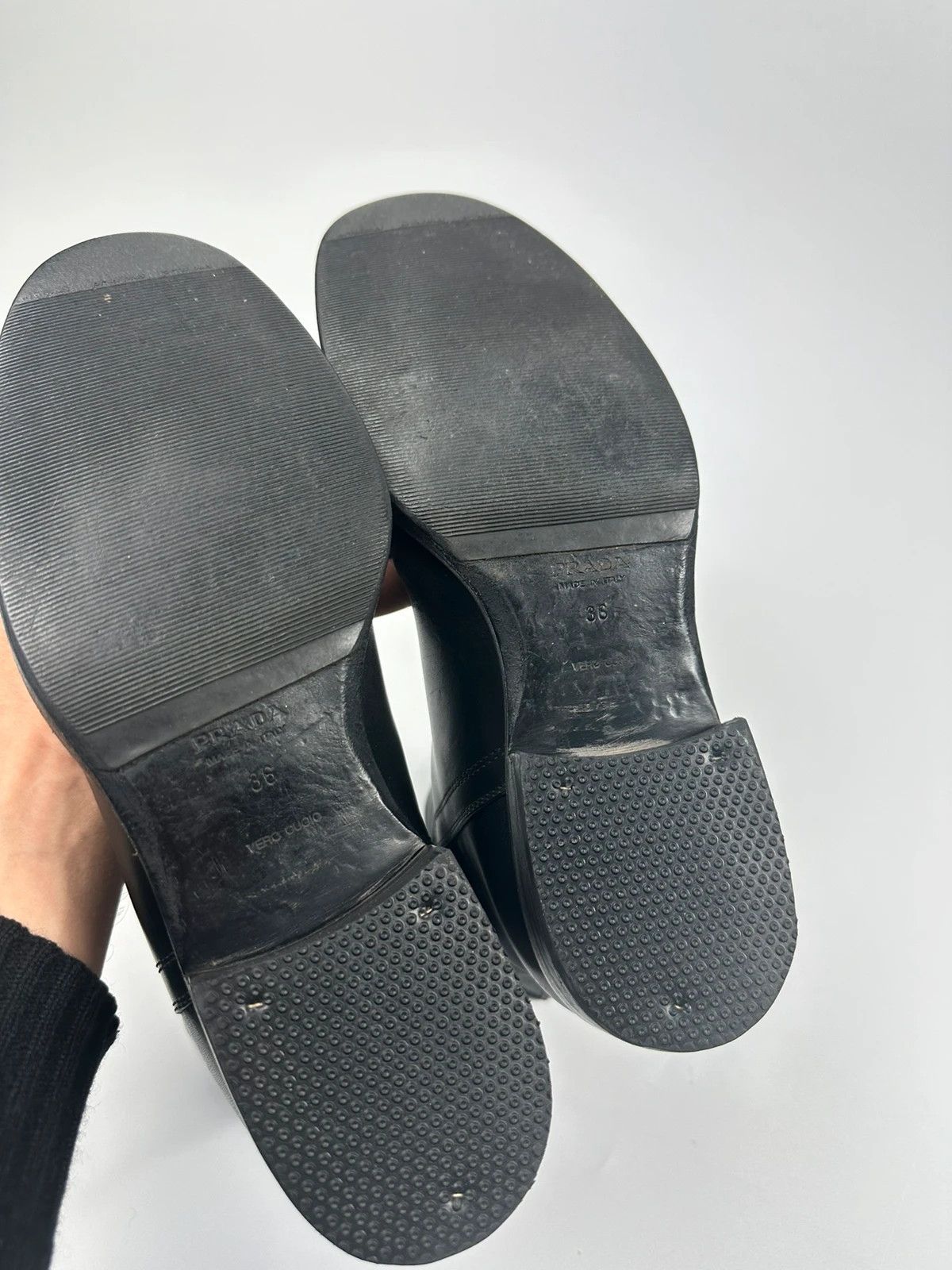 Prada Prada Milano Black Leather Ankle Boots Round Toe Size US 5 / IT 35 - 8 Thumbnail