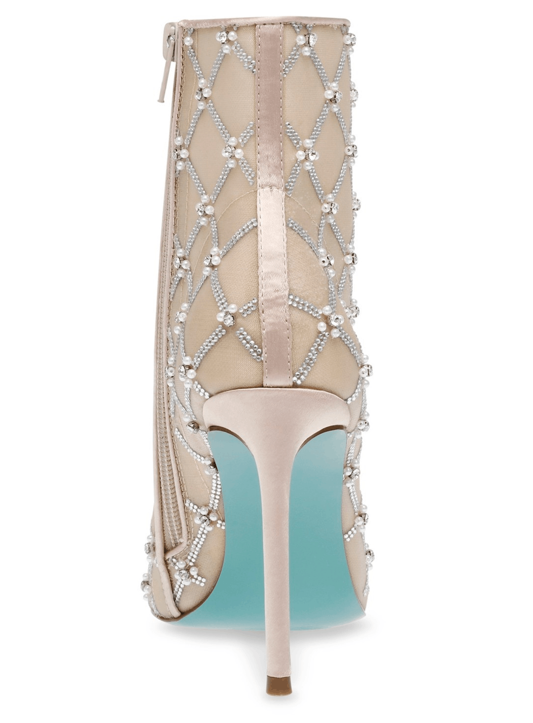 Betsey Johnson Betsey Johnson Lark Nude Mesh Rhinestone Pearl Ankle Booties Size US 5.5 / IT 35.5 - 3 Thumbnail