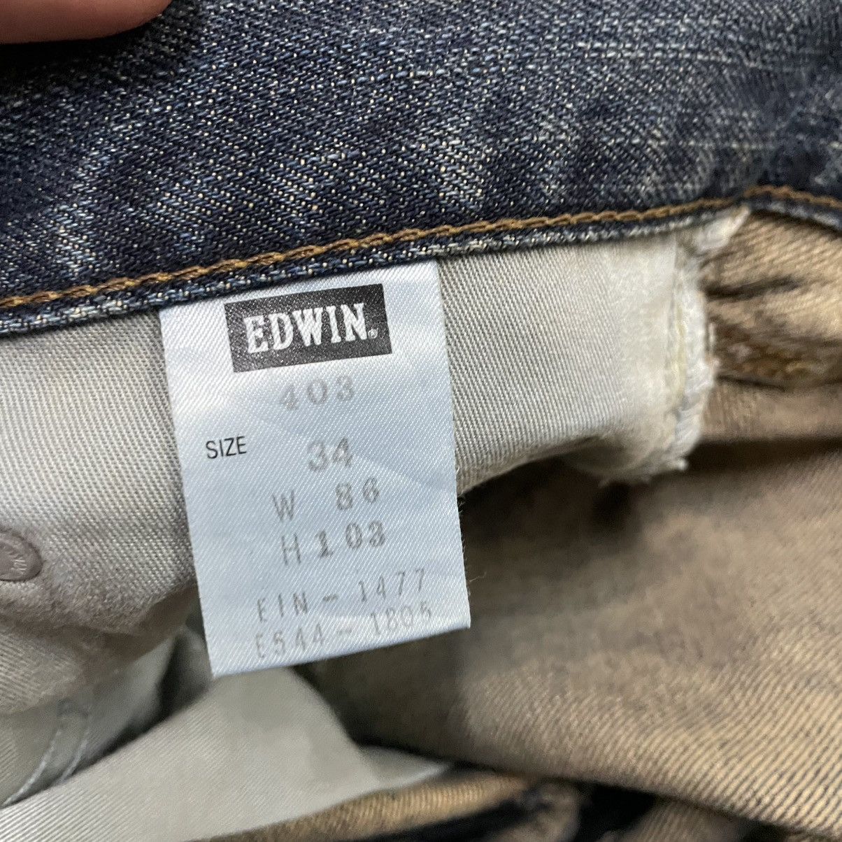 Edwin 🔥Vintage Edwin 403 Stoned Washed Ripped Denim Jeans Size US 35 - 15 Thumbnail