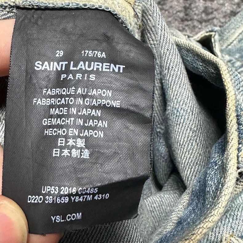 Saint Laurent Paris Saint Laurent Paris Make old wash jeans trousers with hole Size US 29 - 4 Thumbnail