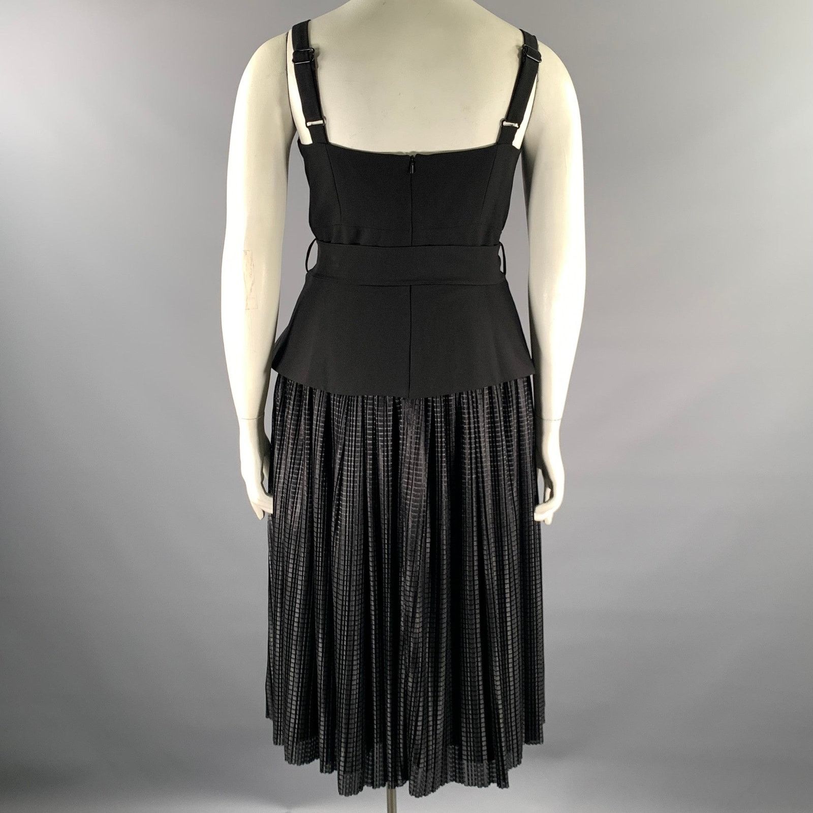 Black Halo BLACK HALO Size 8 Black Geometric Skirt Cocktail Dress Size M / US 6-8 / IT 42-44 - 4 Thumbnail