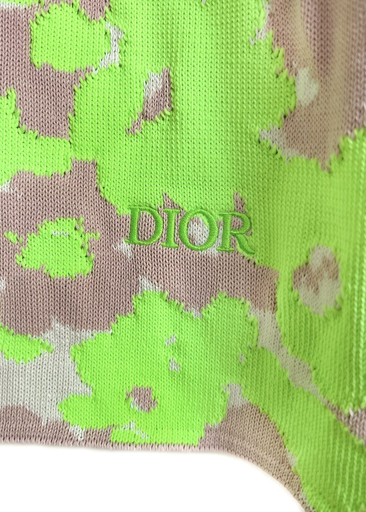 Dior Dior 2022 Acid Green Floral Intersia Knit T-shirt Size US L / EU 52-54 / 3 - 3 Thumbnail