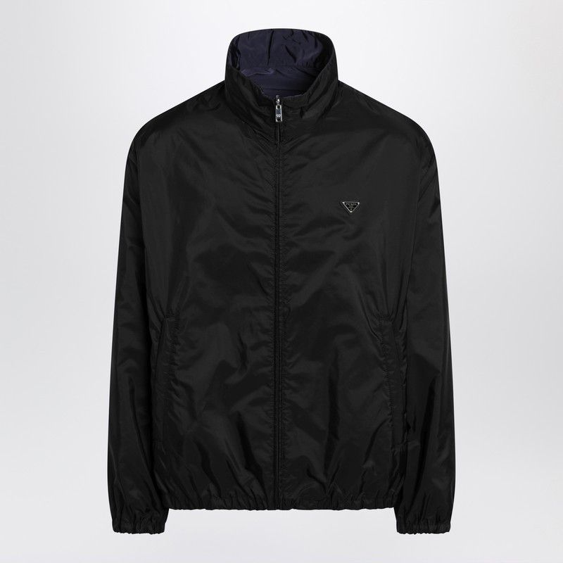 Prada Black And Blue Reversible Re-Nylon Zip-Up Jacket