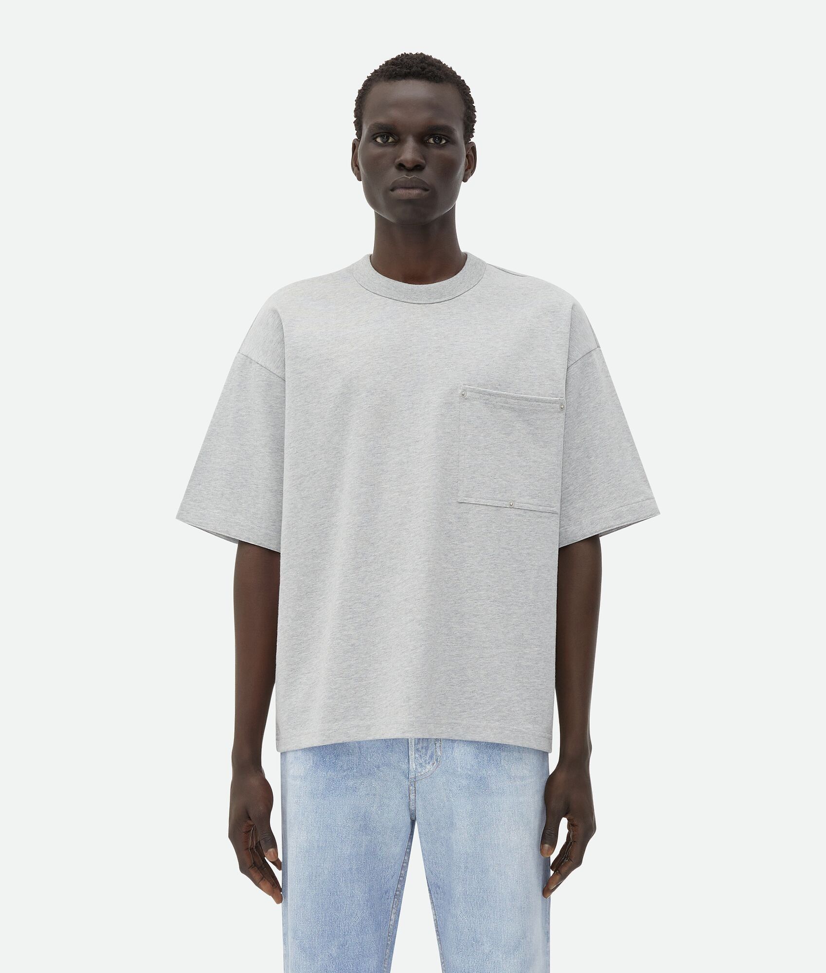 Bottega Veneta o1loc1c0325 745093 Heavy Jersey Relaxed T-Shirt Light Grey Size US S / EU 44-46 / 1 - 1 Thumbnail