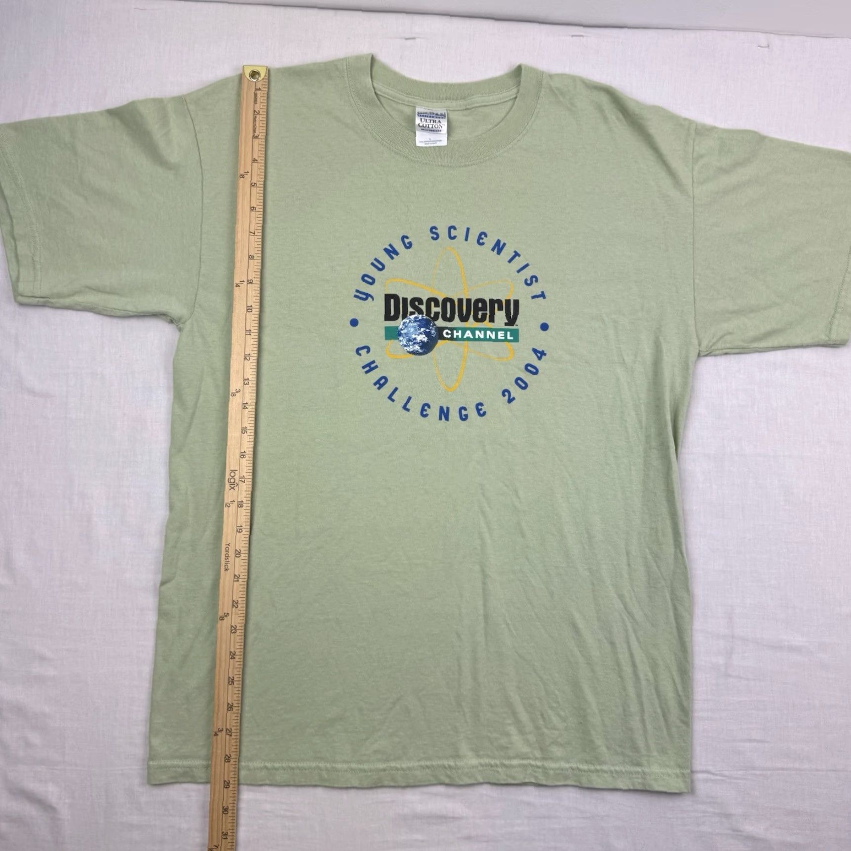 Chanel VINTAGE Discovery Channel Young Scientist Challenge T Shirt Adult Large Green Cotton Short Sleeve Crew Neck Mens 90s Nature Science 2004 Y2K Size US L / EU 52-54 / 3 - 5 Thumbnail