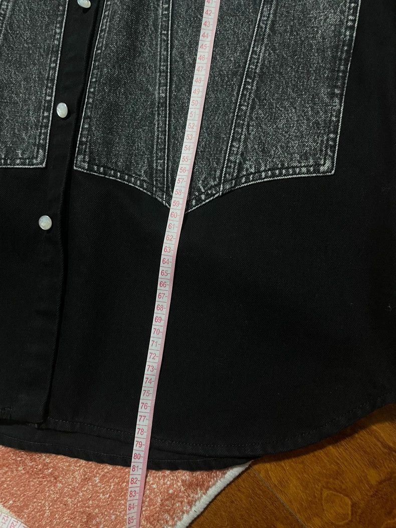 Versace Versace Black and gray patchwork denim shirt jacket Size US L / EU 52-54 / 3 - 7 Thumbnail