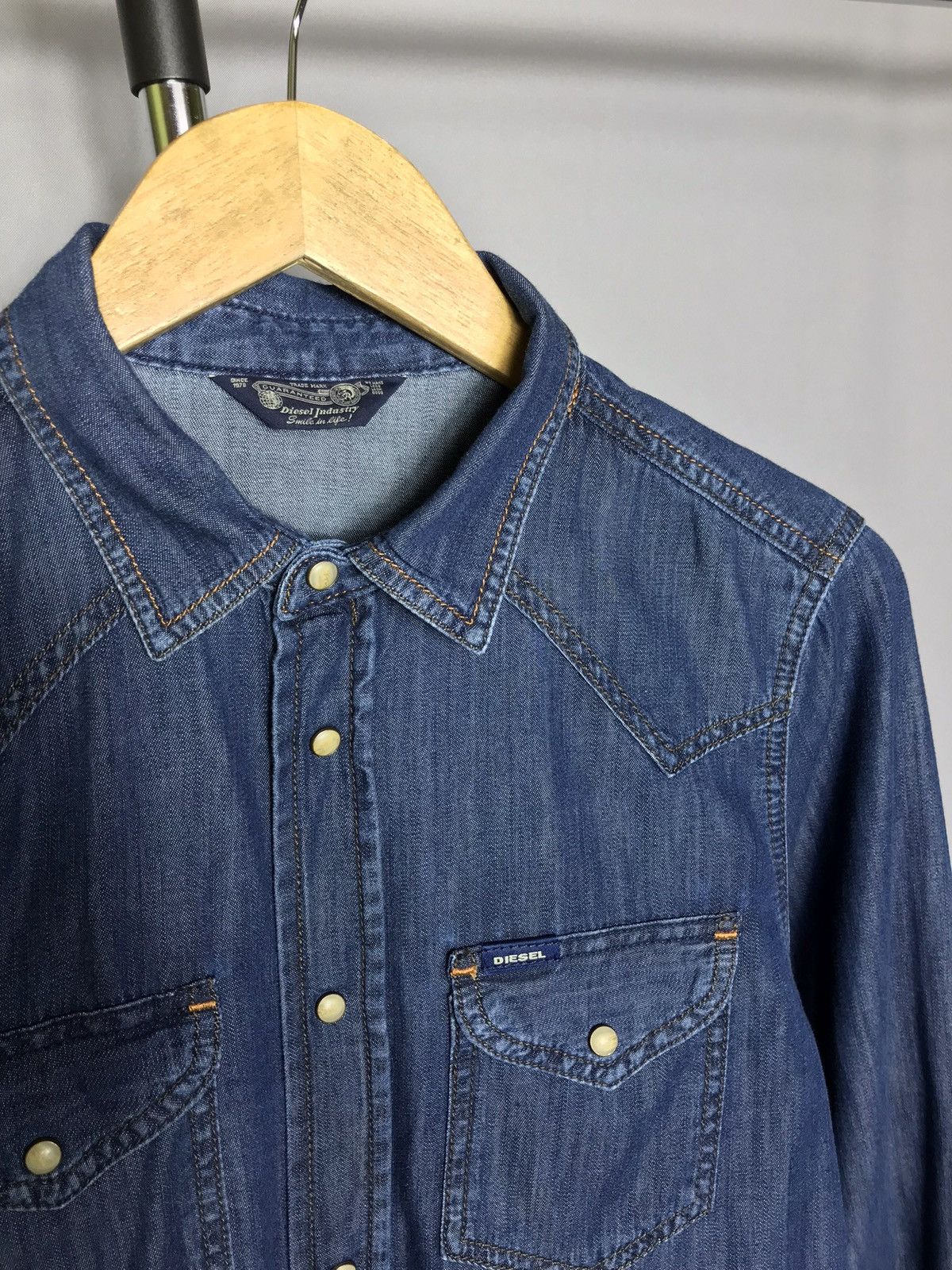 Diesel diesel industry mens shirt denim long sleeve blue jeans snap Size US M / EU 48-50 / 2 - 7 Thumbnail