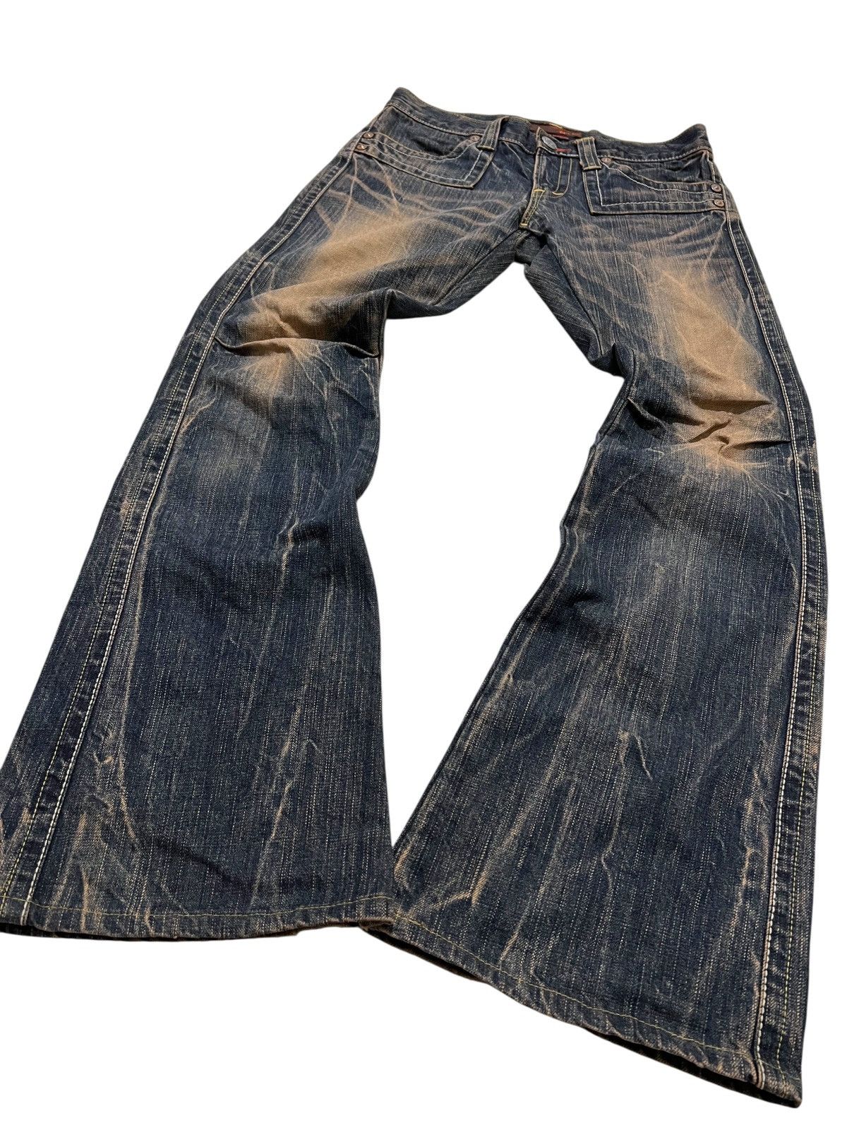 If Six Was Nine Et boite japanese low rise mudwash flared denim pants Size US 28 / EU 44 - 3 Thumbnail