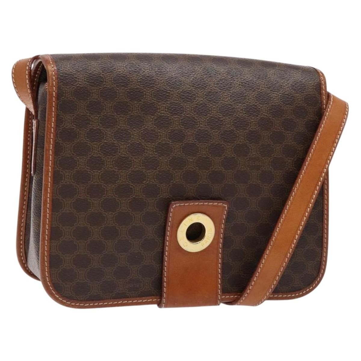 Celine CELINE Macadam Canvas Shoulder Bag Pvc Leather Brown Gold Size ONE SIZE - 1 Thumbnail