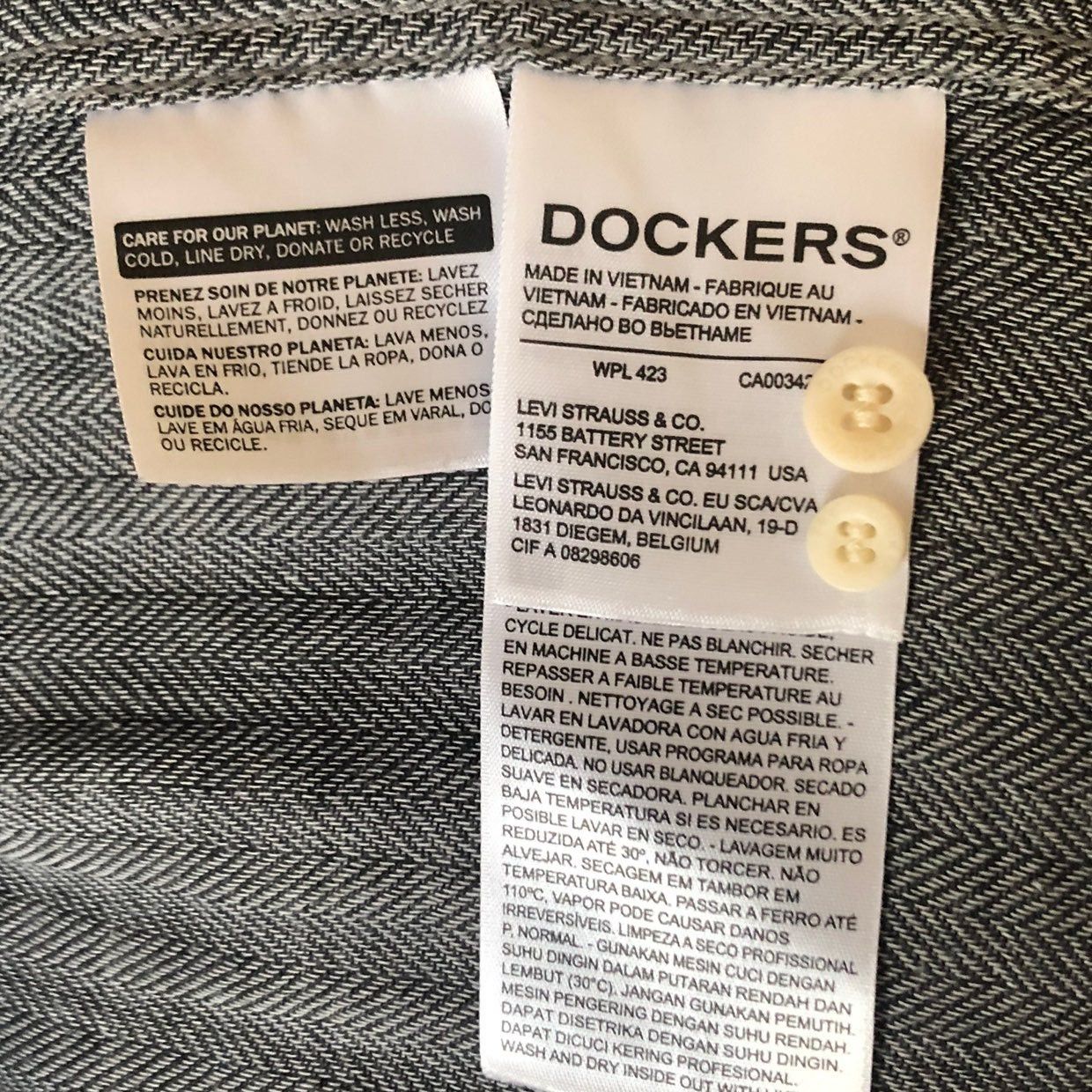 Dockers Dockers Doublecloth Button-up Cotton Shirt Gray Blue Medium Size US M / EU 48-50 / 2 - 10 Thumbnail