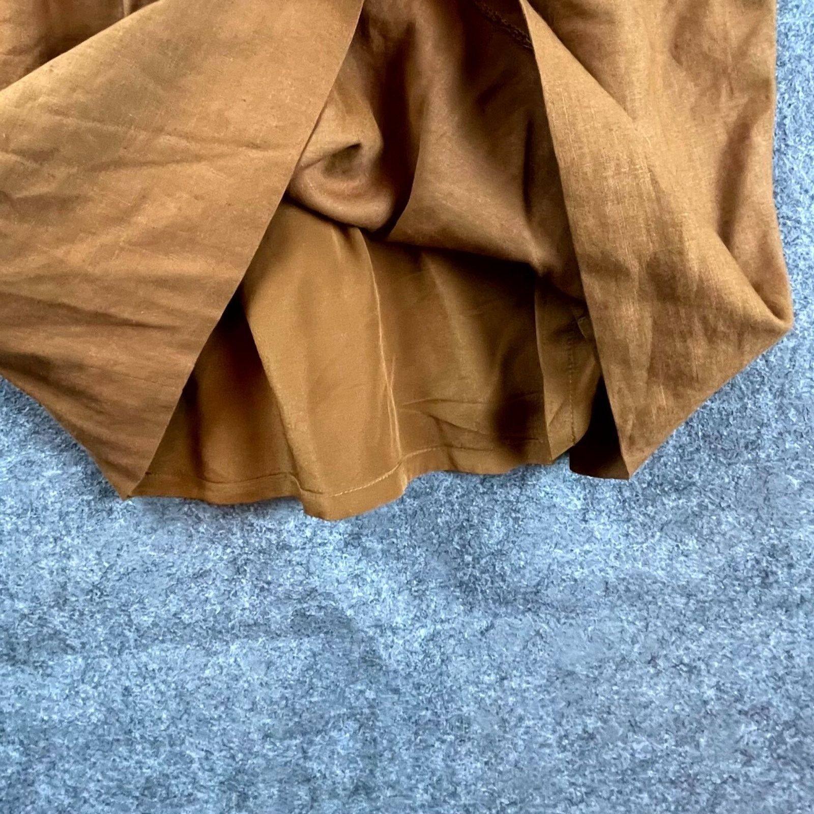 Adam Lippes Adam Lippes Dress 6 Brown Pleated Surplice Neck Minimalist Size M / US 6-8 / IT 42-44 - 4 Thumbnail