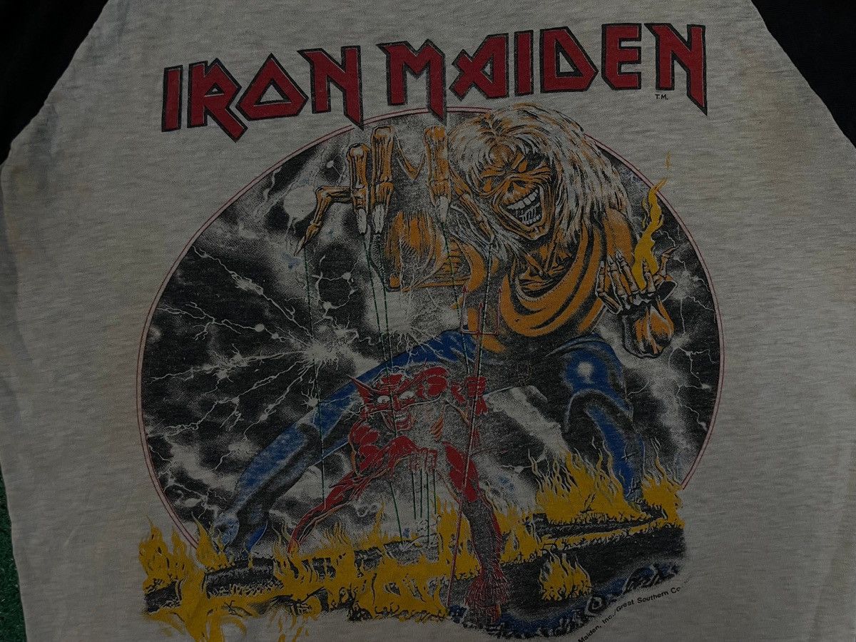 Vintage Vintage 1980s Iron Maiden number of the beast world tour tee Size US L / EU 52-54 / 3 - 3 Thumbnail