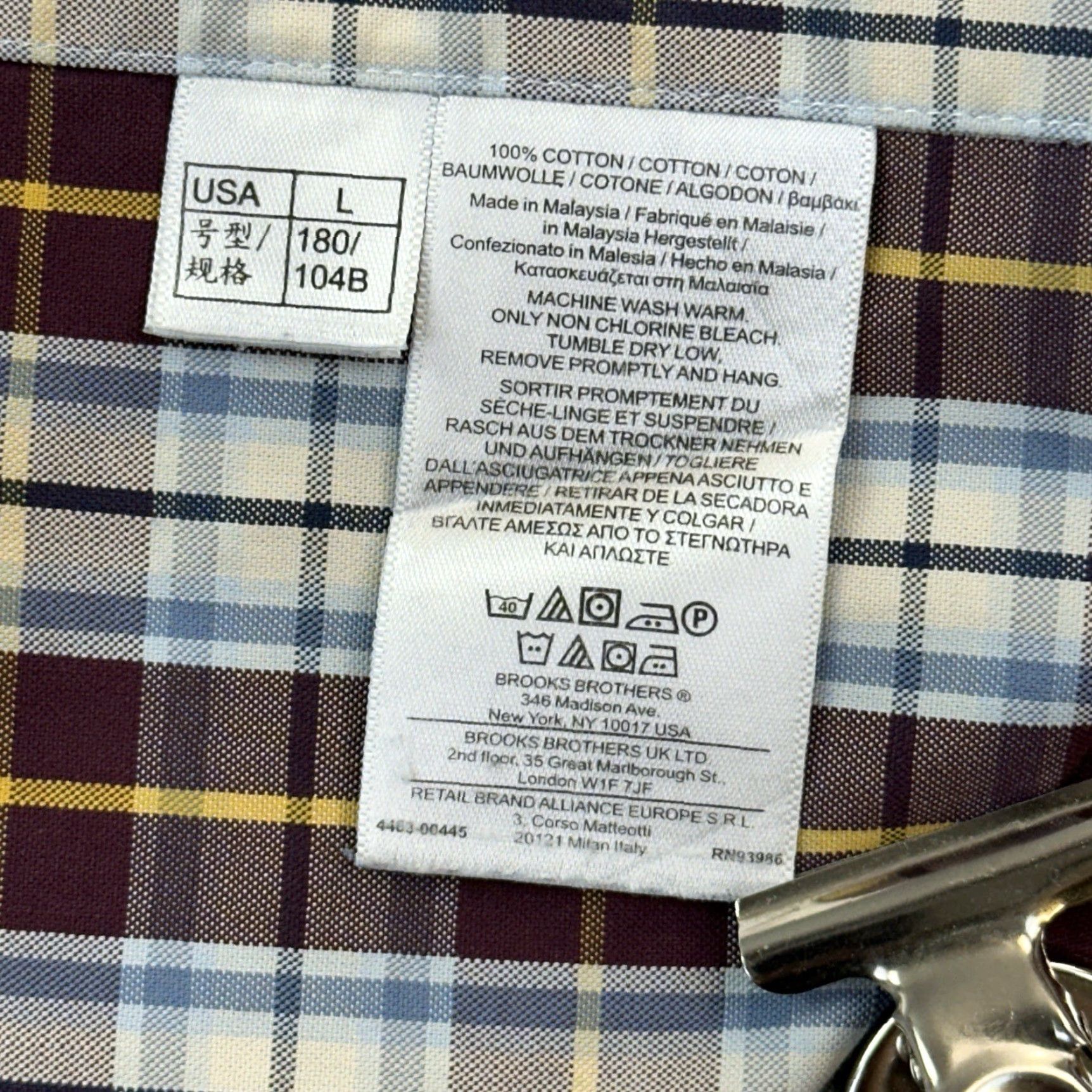 Brooks Brothers Brooks Brothers 346 Shirt Mens Large Plaid Slim Fit Non Iron Button Down Size US L / EU 52-54 / 3 - 7 Thumbnail